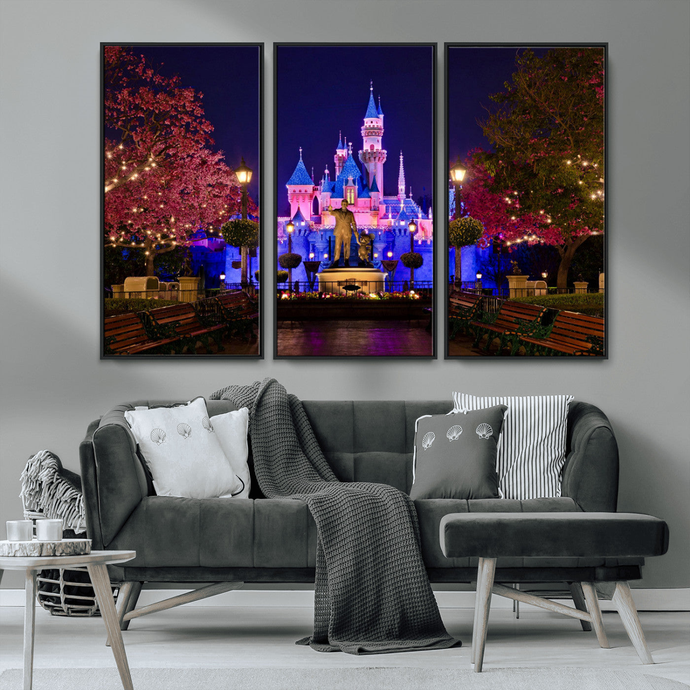 MGV-FC-48X32-3P - Castle Large Wall Art Disney Magic Kingdom Kids Room Decor - Disney World Christmas Home Decor Child