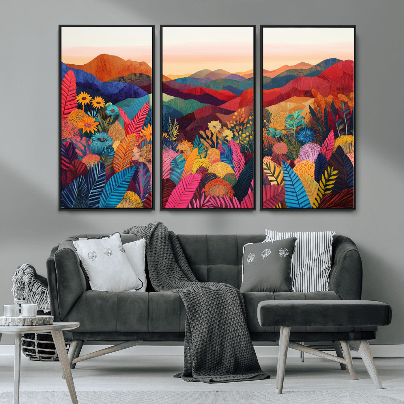 MGV-FC-48X32-3P - YAYOI KUSAMA Abstract Print - Landscape Canvas Wall Art Print - Vibrant Modern Decor for Living