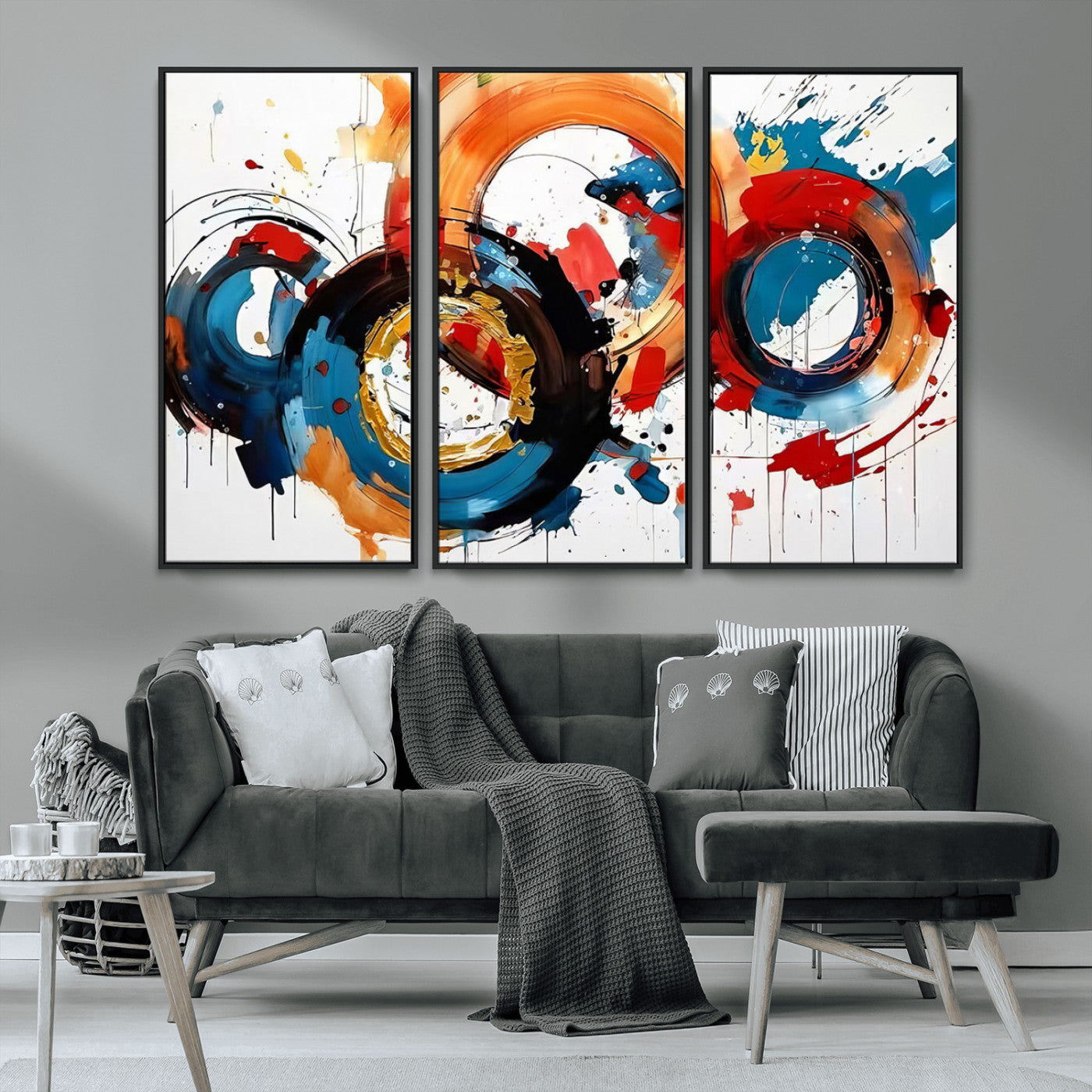 MGV-FC-48X32-3P - Abstract Wall Art, Rings Wall Art Canvas Print