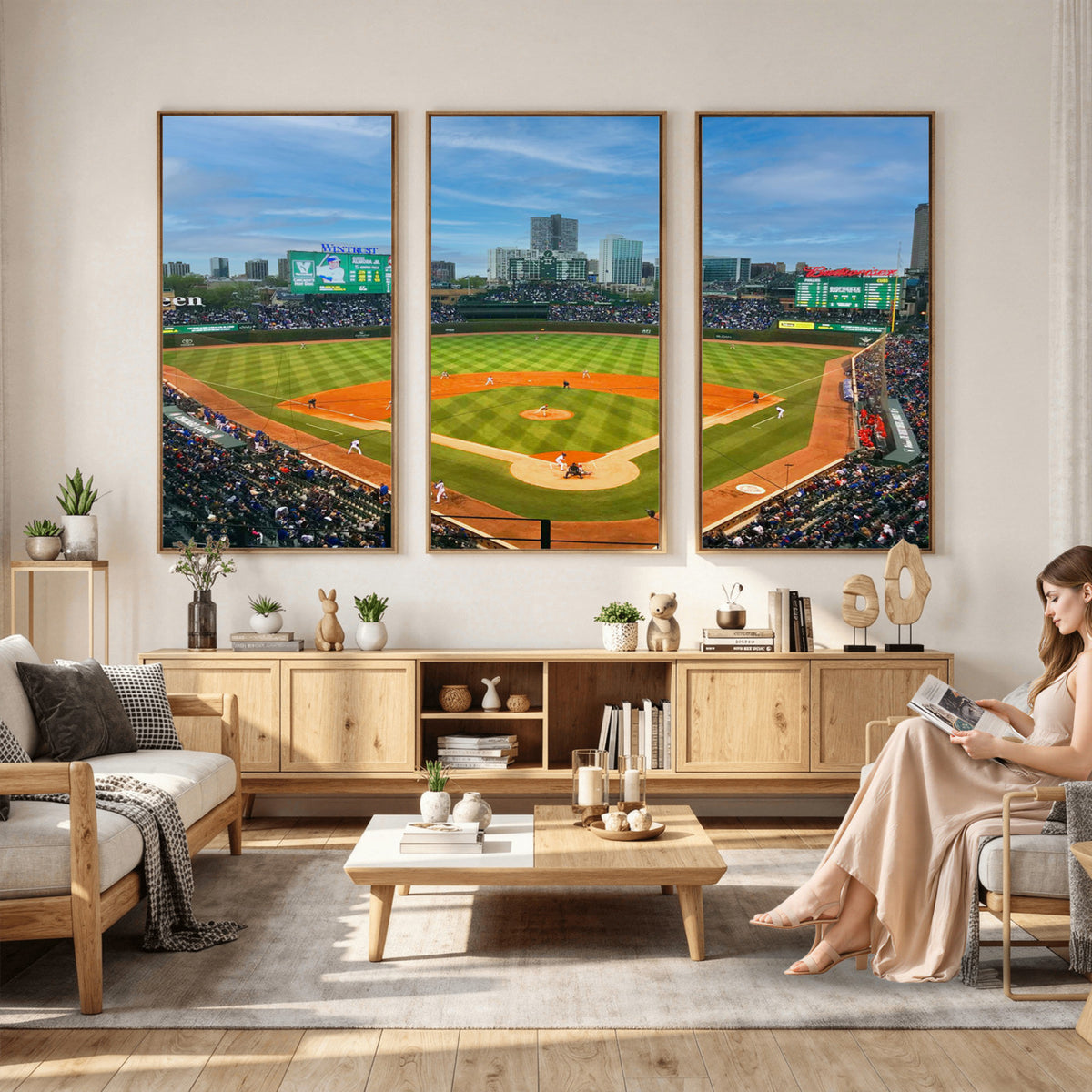 86839-MGV-CV-36X24 - Wrigley Field Chicago Cubs Panoramic Canvas Print