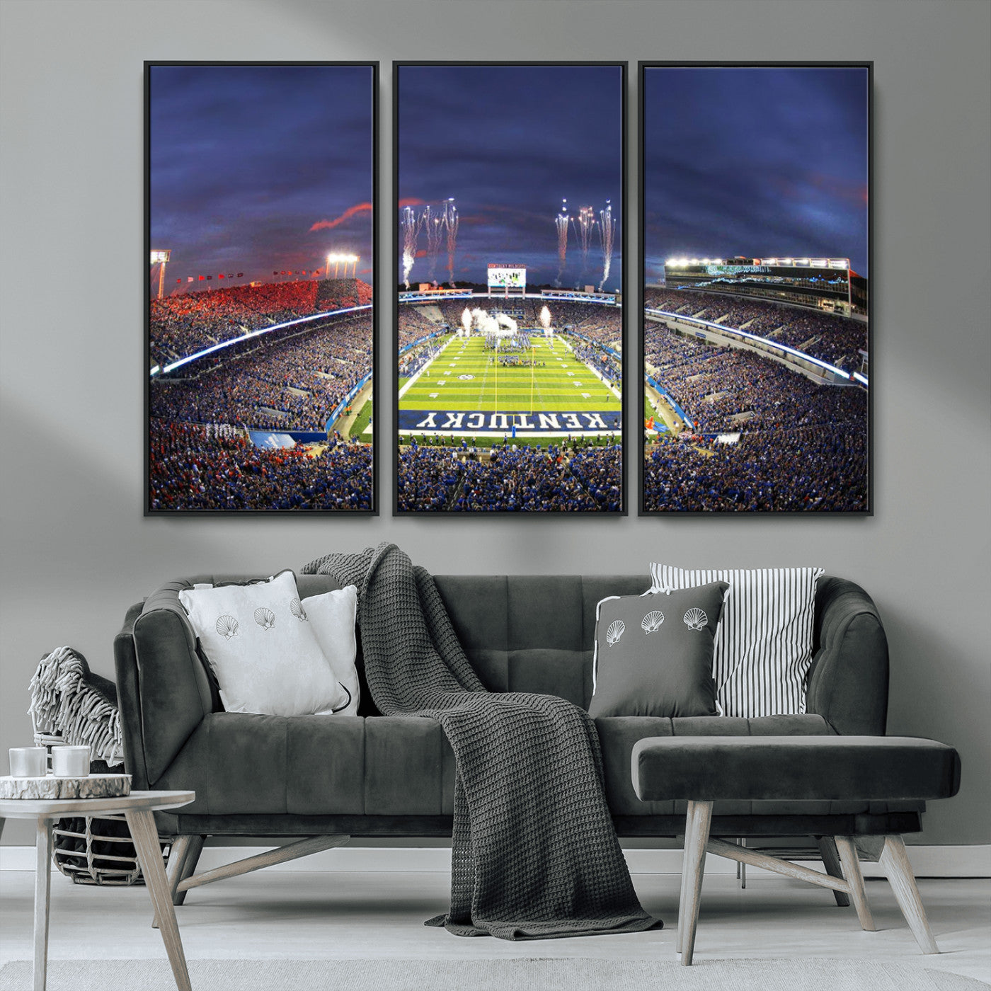 MGV-FC-48X32-3P - Kroger Field Canvas Wall Art - Kentucky Stadium Wall Art Print - Sunset Football Stadium Wall Decor