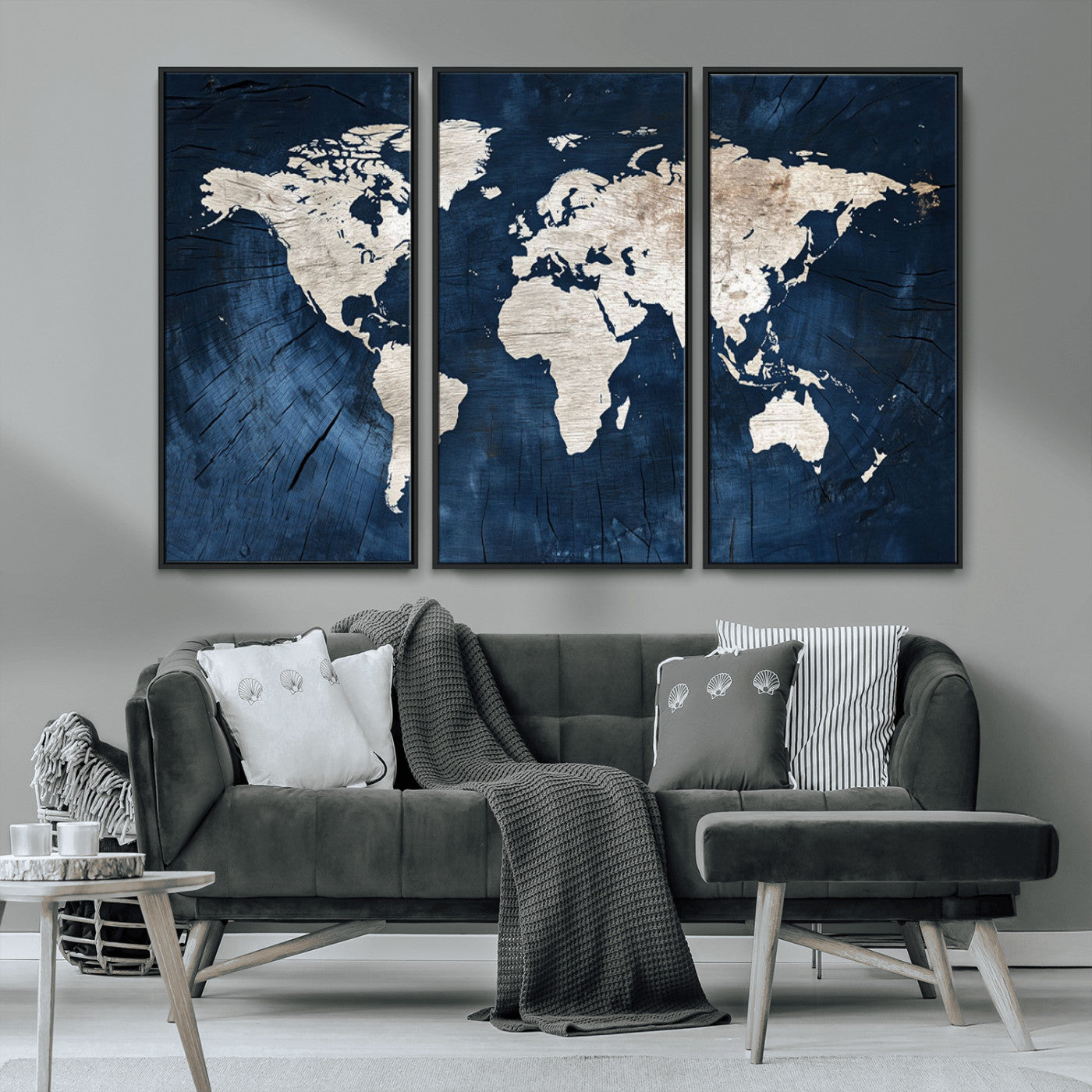 MGV-FC-48X32-3P - Push Pin World Map Canvas Print – Framed Wall Art for Couples to Track Their Travels – Anniversary