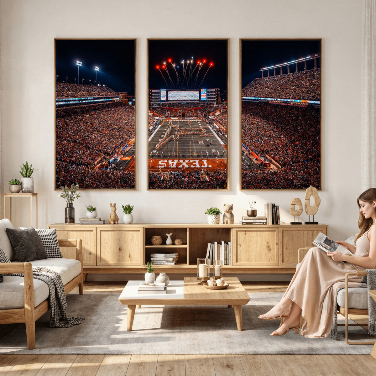 58778-PAN-FL-20X10 - Darrell K Royal Memorial Stadium | Texas Longhorns | Print Decor Wall Art Design for Home & Office Decoration