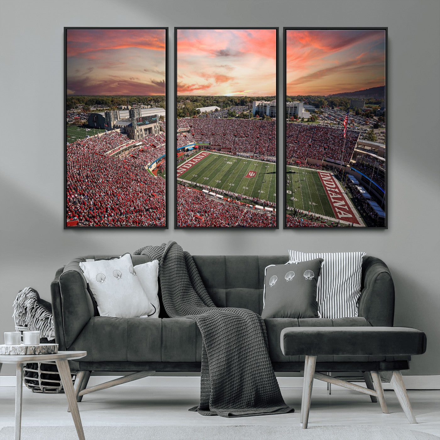 MGV-FC-48X32-3P - Indiana Memorial Stadium Wall Art Canvas Print, Framed Studium Canvas Art, Indiana Memorial Stadium