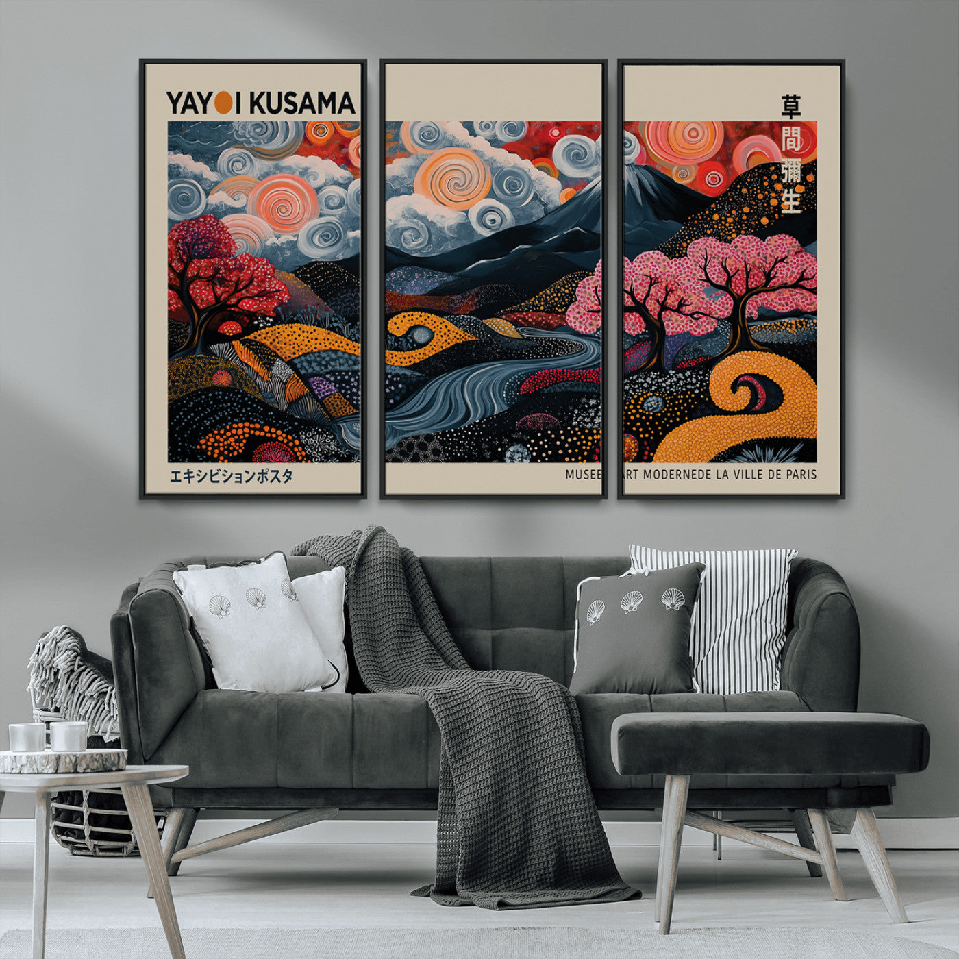 MGV-FC-48X32-3P - Modern Japanese Wall Art Print Yayoi Kusama Canvas