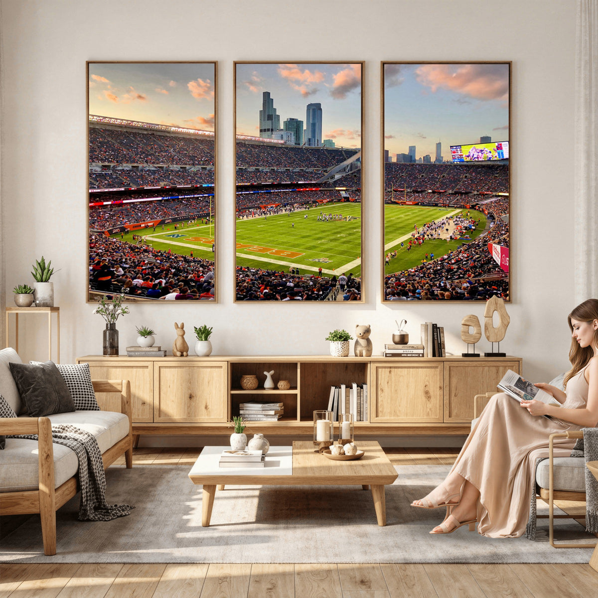 55377093-PAN-FL-20X10 - Chicago Bears Soldiers Field Wall Art Canvas Print, Man Cave Wall Decor