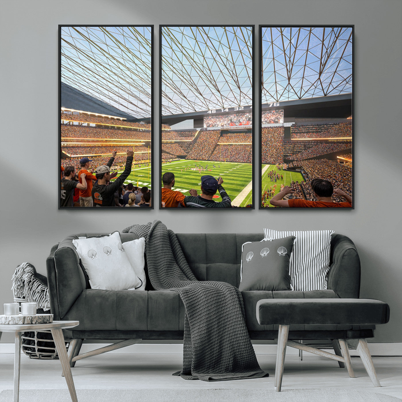 MGV-FC-48X32-3P - Cleveland Browns Stadium Wall Art - NFL Football Canvas Print
