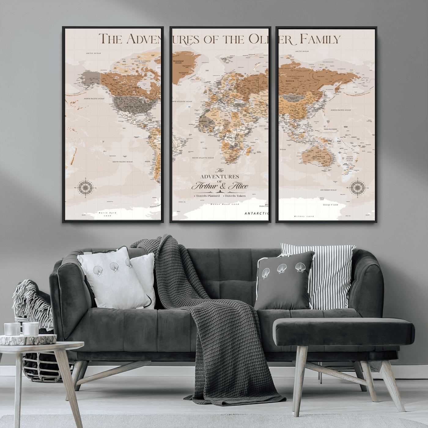MGV-FC-48X32-3P - World Travel Map with Pins – Push Pin Maps of Where I've Been, Framed Wall Map for Travel Memories,