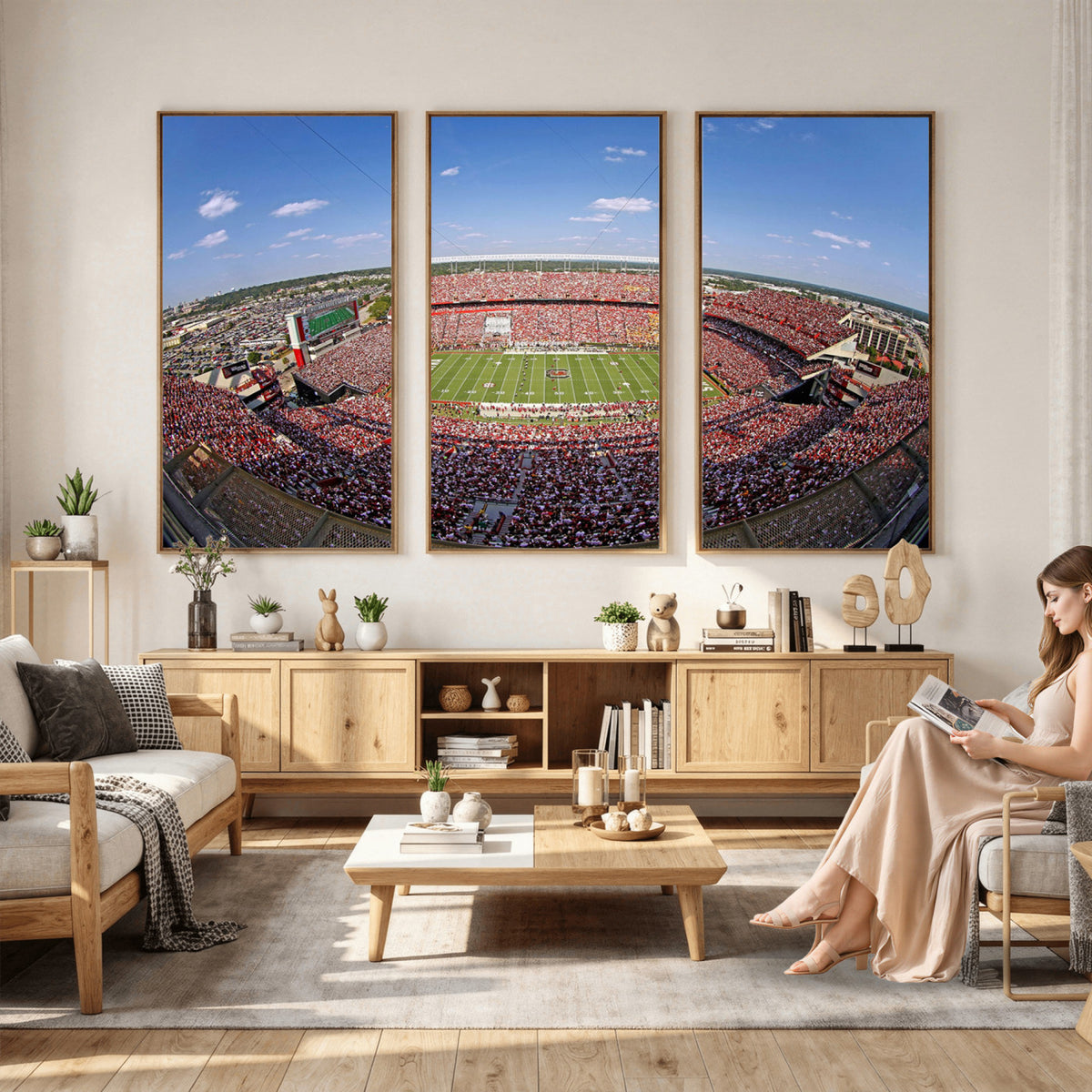 29492070-MGV-CV-36X24 - William Brice Stadium Wall Art Canvas Print, Stadium Crowd on Football Game Day