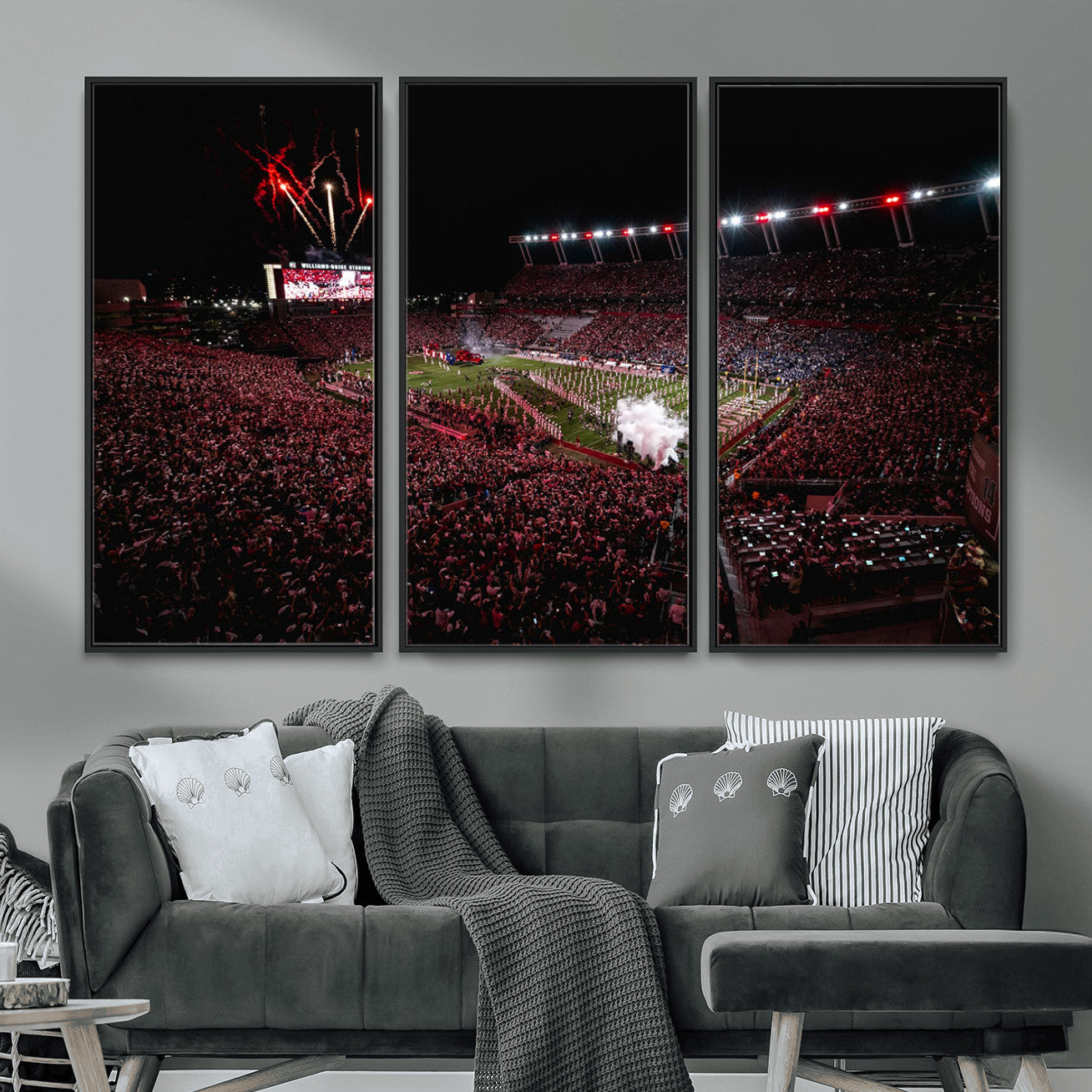 60690191-MGV-FC-48X32-3P - William Brice Stadium Wall Art Print – Baseball Game Room Artwork Print for Basement Dorm, Home, Office