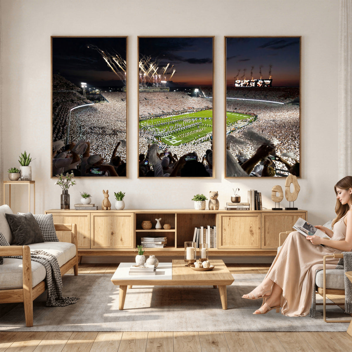26666-MGV-CV-36X24 - Penn State Stadium Wall Art Canvas Print, White Out