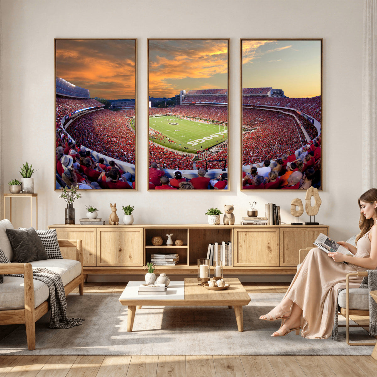 73680988-MGV-CV-36X24 - Dooley Stadium Wall Art, Sports Arena Canvas Print, Dooley Field, Framed and Ready to Hang