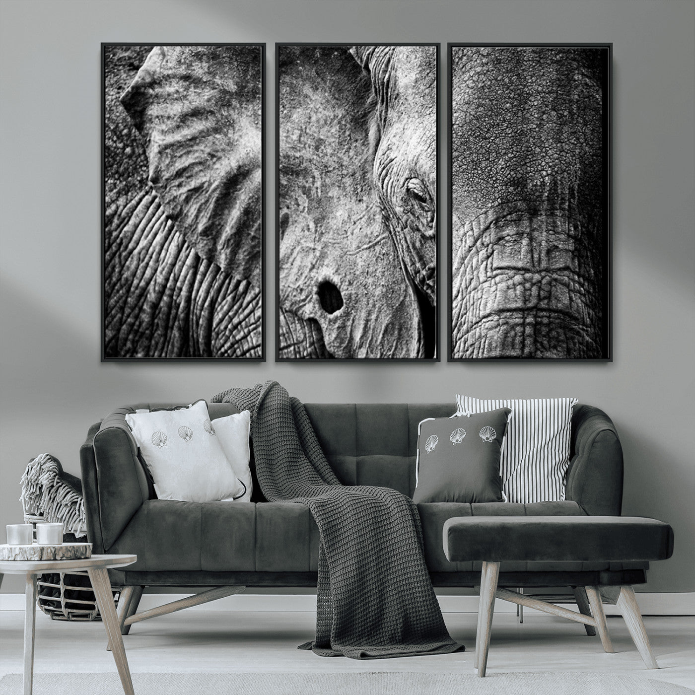 MGV-FC-48X32-3P - Wild Old Elephant Wall Art Canvas Print
