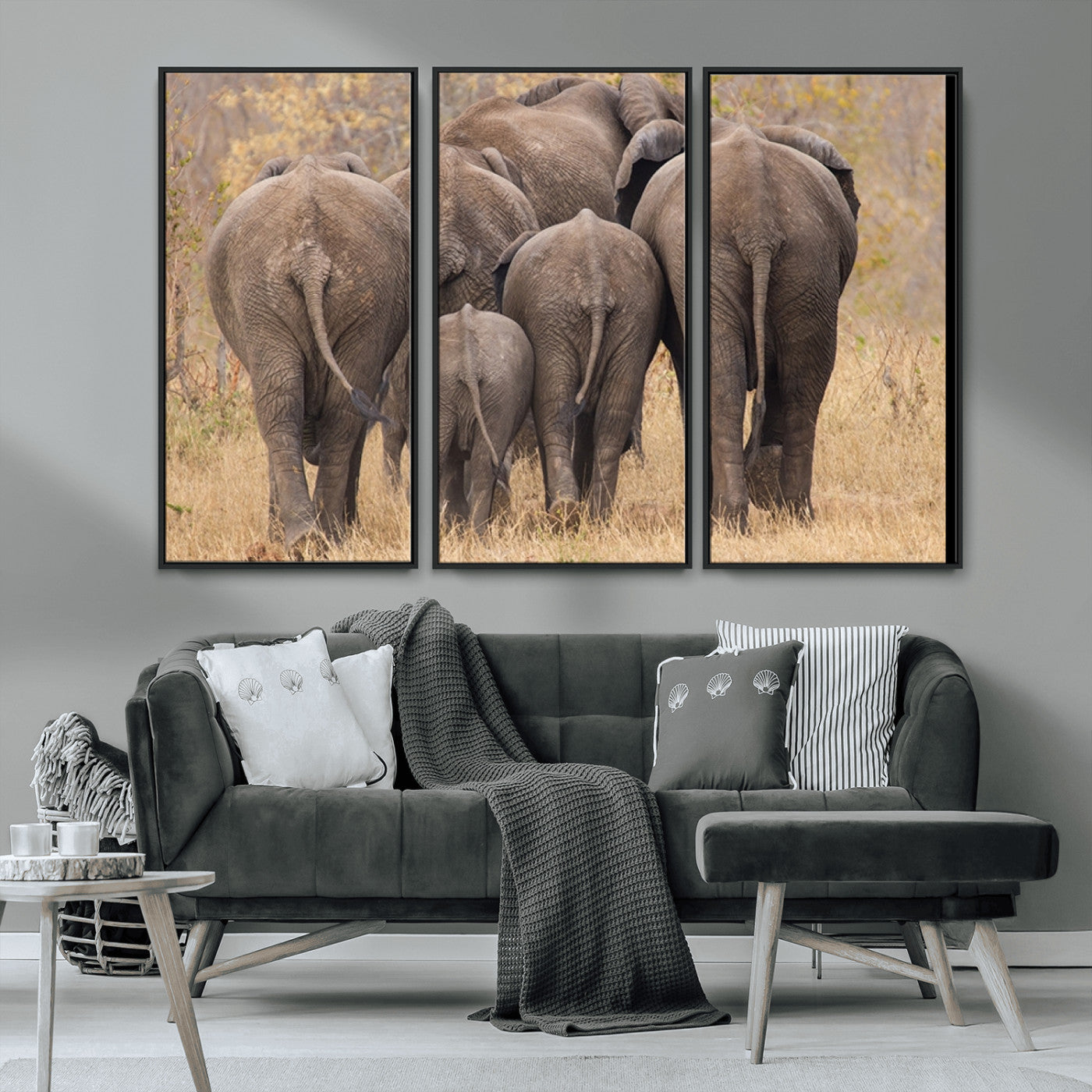 MGV-FC-48X32-3P - Wild Elephant Wall Art Canvas Print