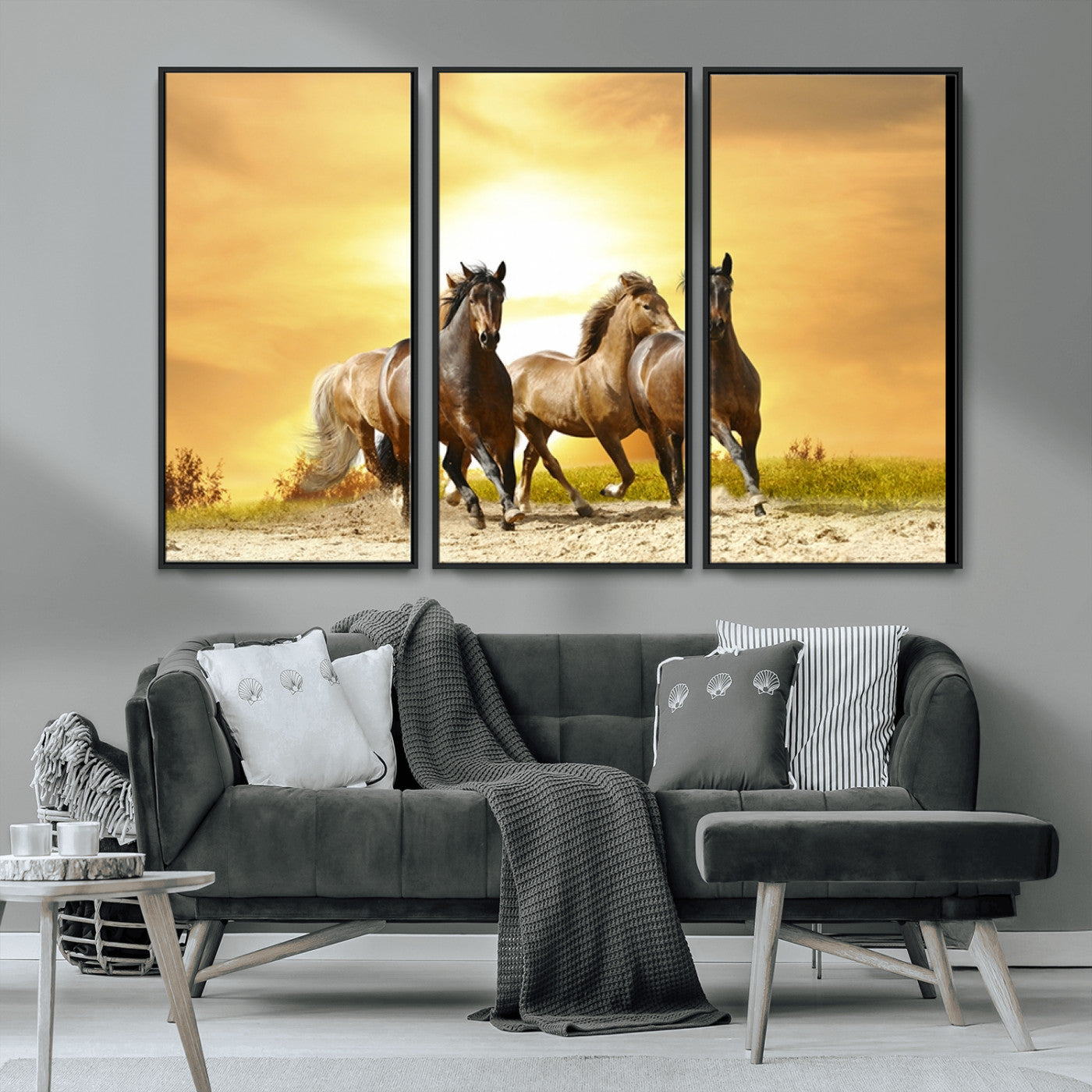 MGV-FC-48X32-3P - Wild Horses Wall Art Canvas Print