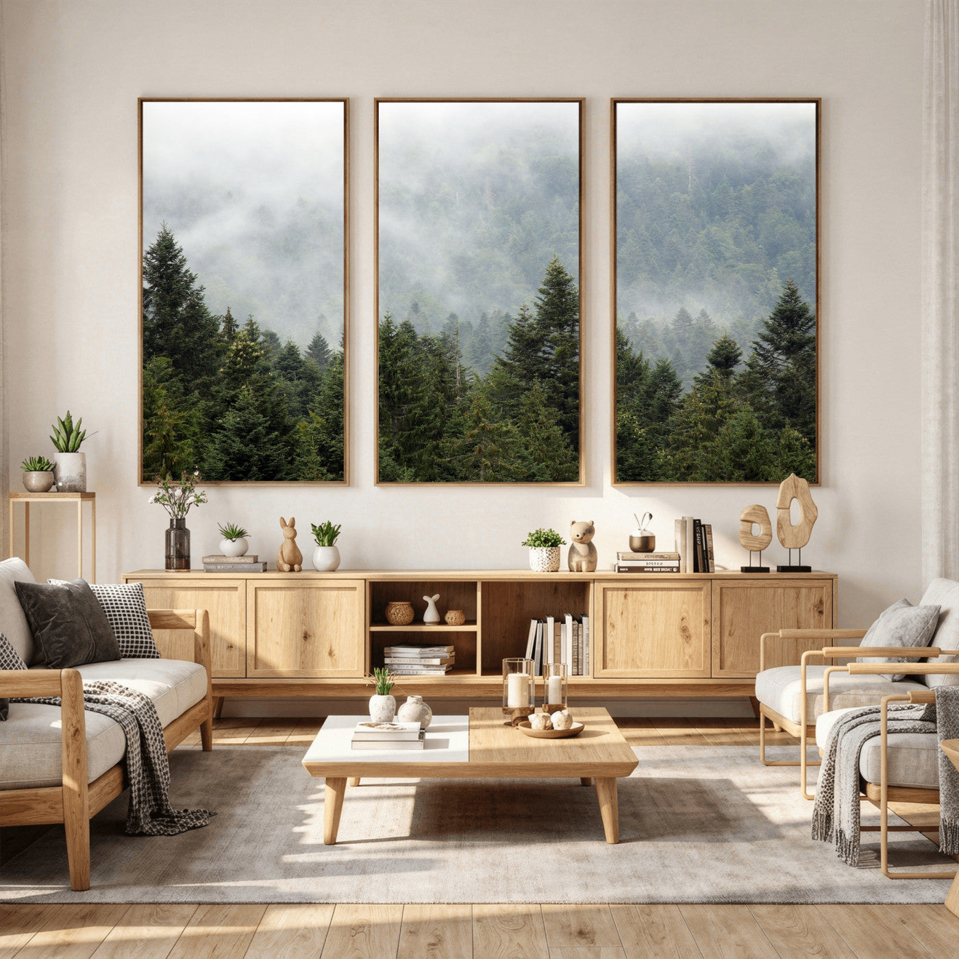 37010054-MGV-CV-36X24 - Misty Mountain Forest Wall Art Canvas Print