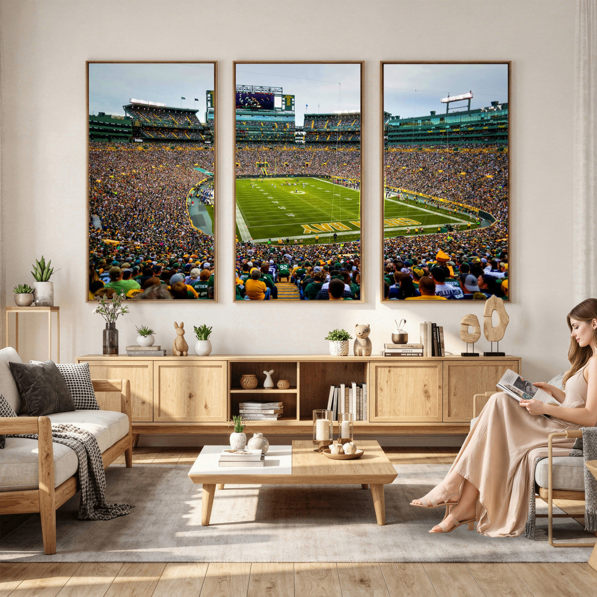 56521752-MGV-CV-36X24 - Green Bay Packers Stadium Wall Art Canvas Print, Lambeau Field