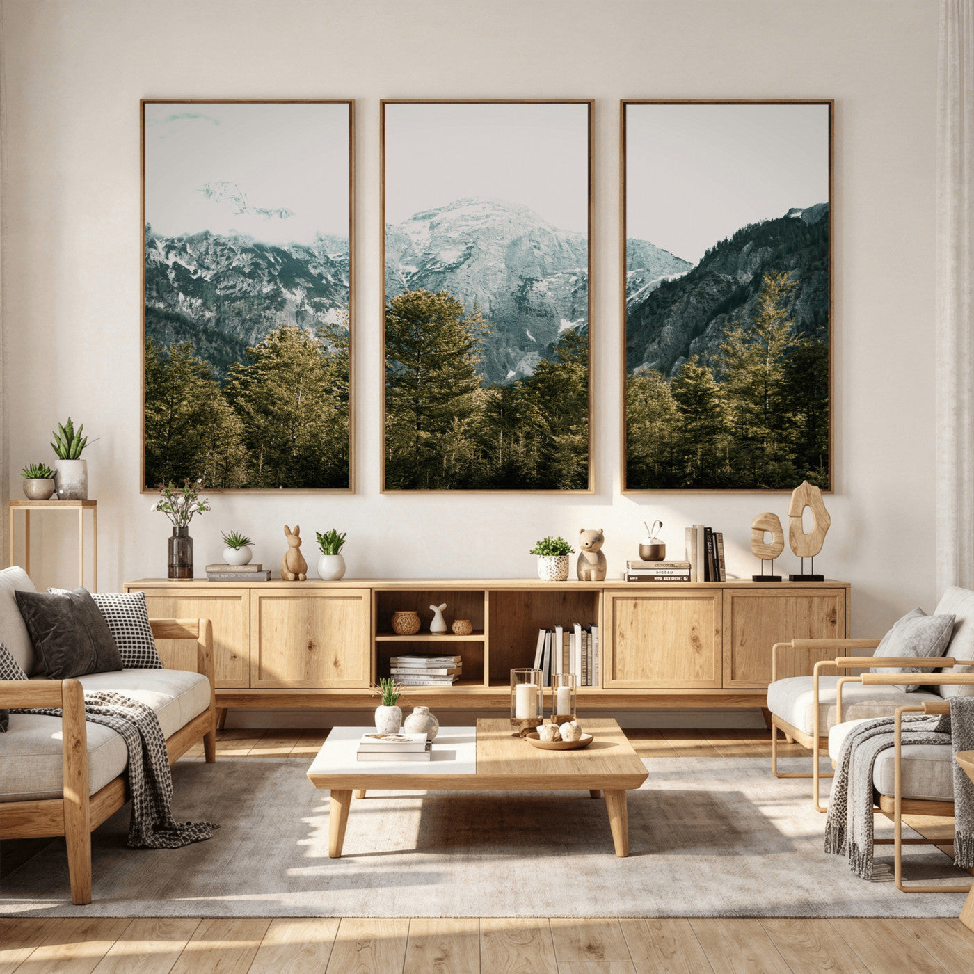 48479662-MGV-CV-36X24 - Mountain Forest Wall Art Canvas Print, Alpine Landscape Nature Photography, Moody Wilderness Wall Decor