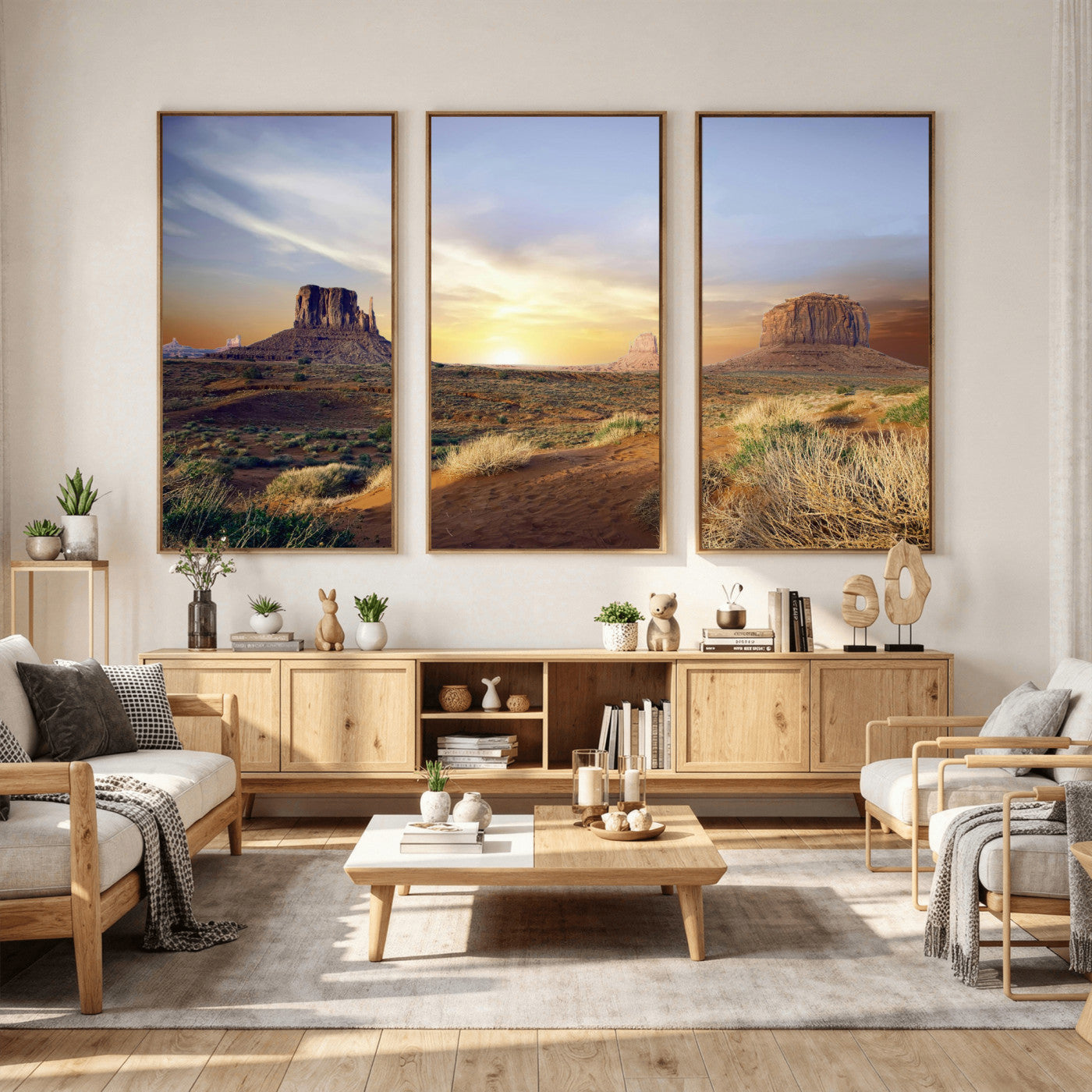 14901845-MGV-CV-36X24 - Monument Valley Desert Landscape Wall Art Canvas Print, Southwest Desert Rock Formation Canvas Print, Western Red Rock Panorama Art Printing