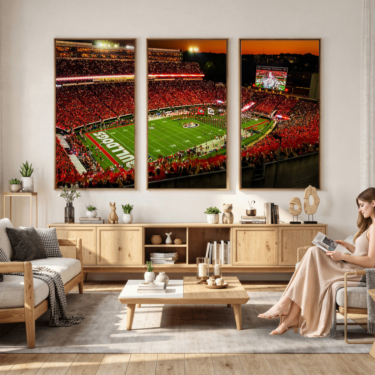 48894104-MGV-CV-36X24 - Georgia Bulldogs Stadium Wall Art Canvas Print, Sanford Stadium