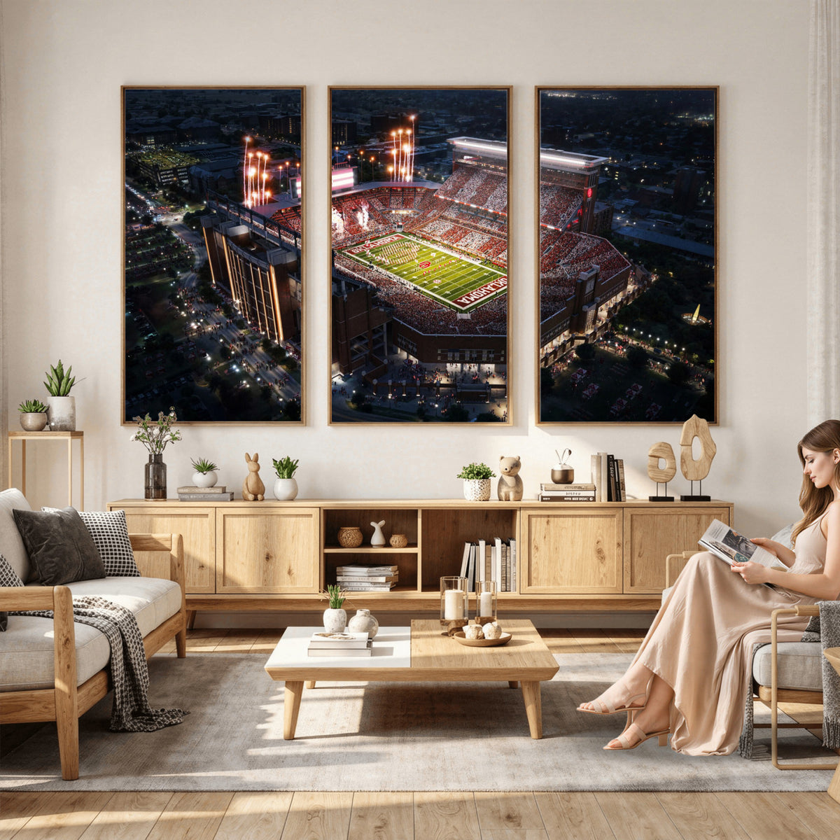 16867141-MGV-CV-36X24 - Oklahoma Memorial Stadium, Gaylord Memorial Stadium Wall Art