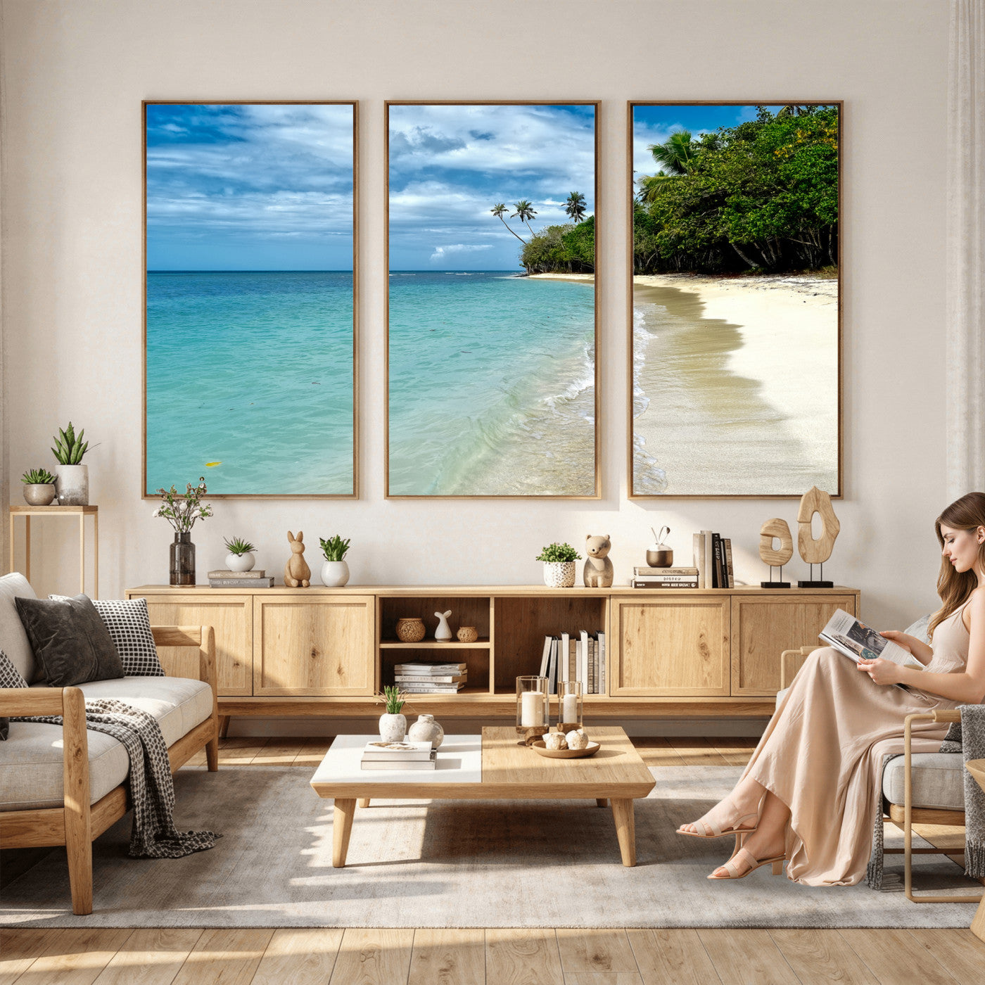 50626792-MGV-CV-36X24 - Puerto Rico Beach Paradise Wall Art – Tropical Coastal Print