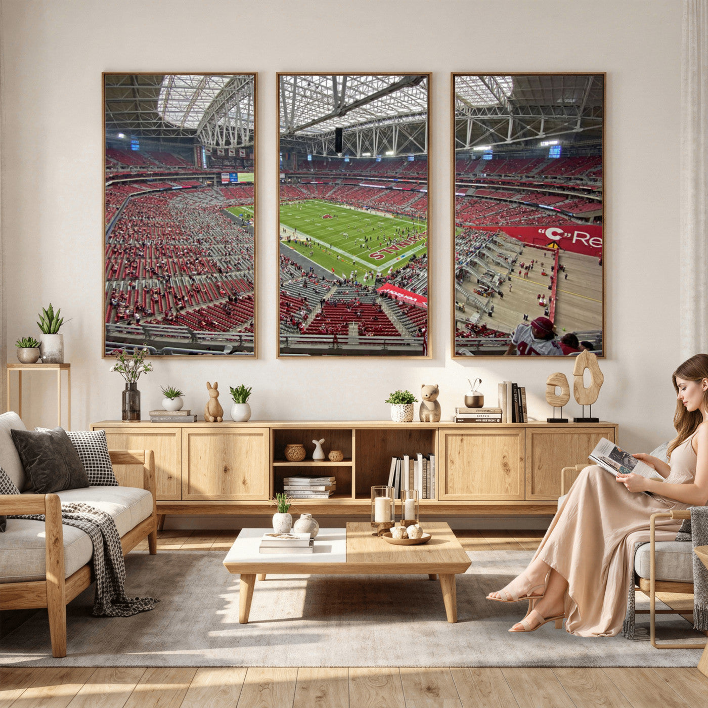 30579717-MGV-CV-36X24 - State Farm Stadium Canvas Wall Art, Arizona Cardinals Football Stadium Print, Glendale NFL Arena Panorama Artwork