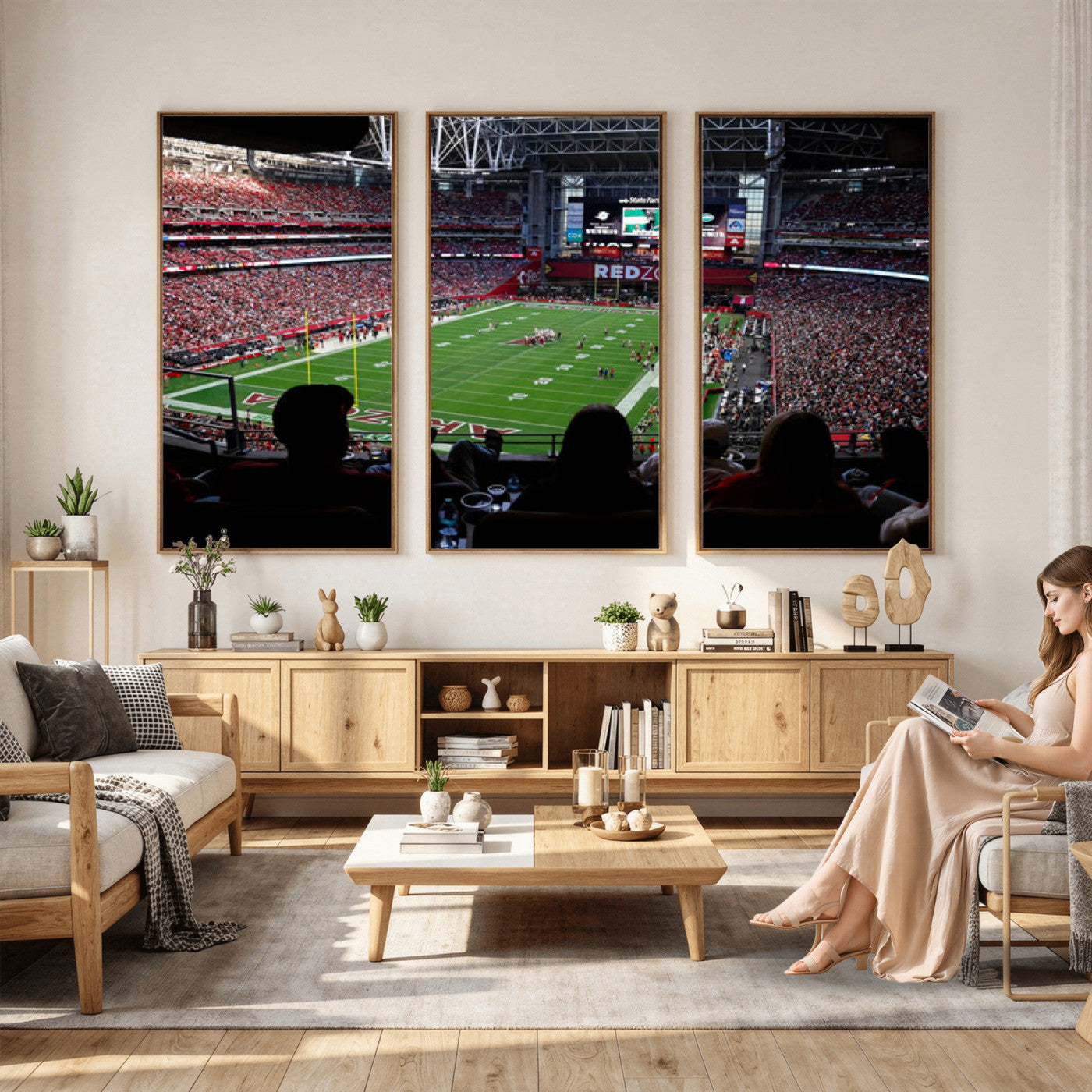 84196298-MGV-CV-36X24 - State Farm Stadium Canvas Wall Art, Arizona Cardinals Football Stadium Print, Glendale NFL Arena Photography Artwork