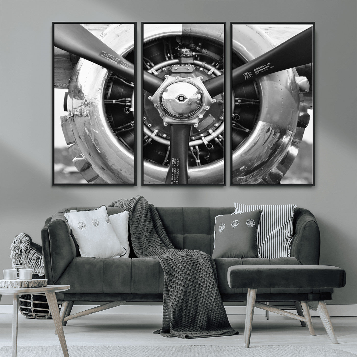 MGV-FC-48X32-3P - Vintage Airplane Wall Art Canvas Print