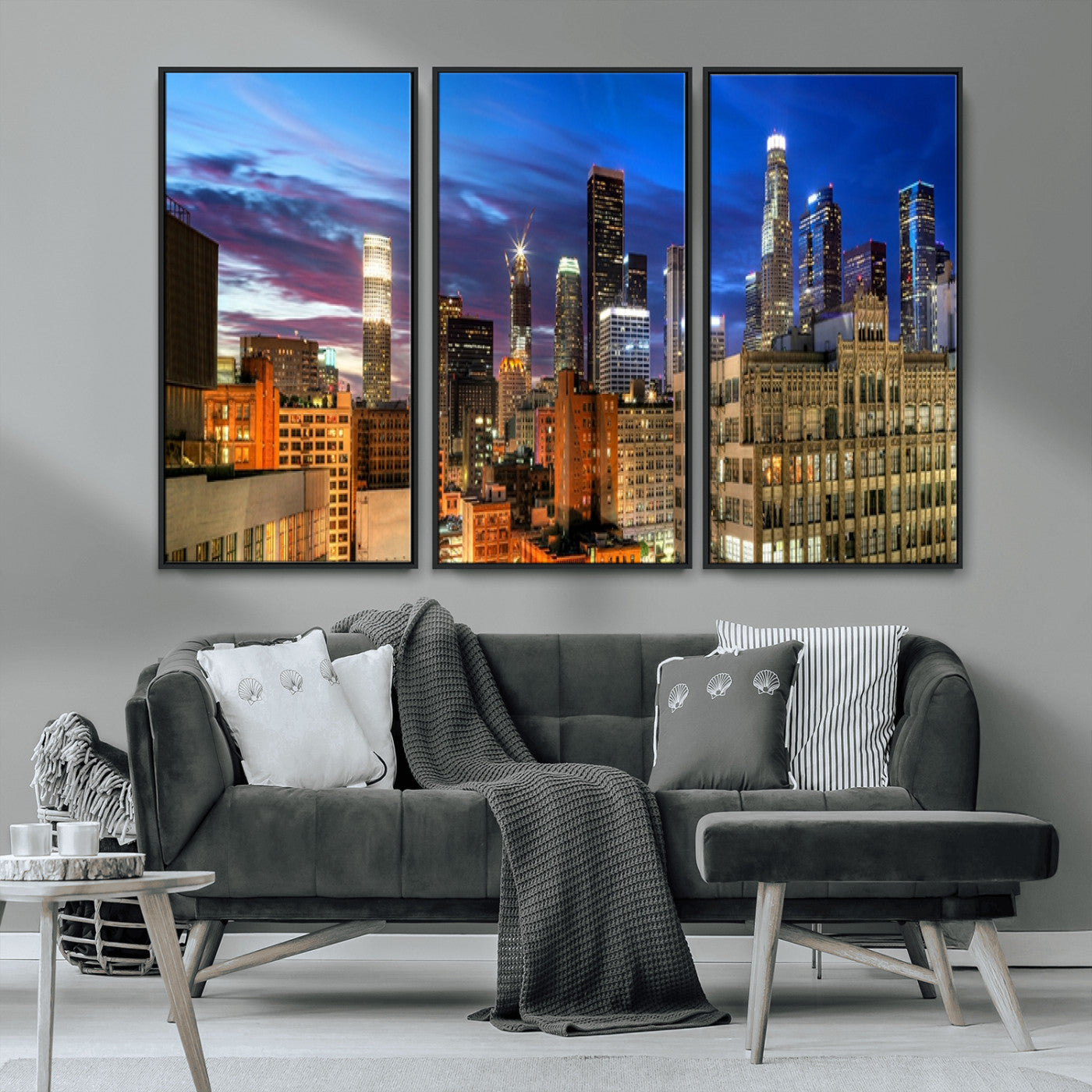 MGV-FC-48X32-3P - Los Angeles Night Wall Art Canvas Print