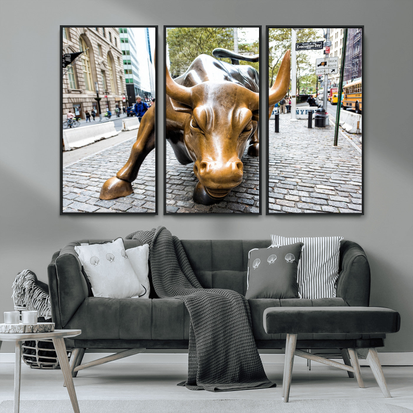 MGV-FC-48X32-3P - Charging Bull Wall Art Canvas Print