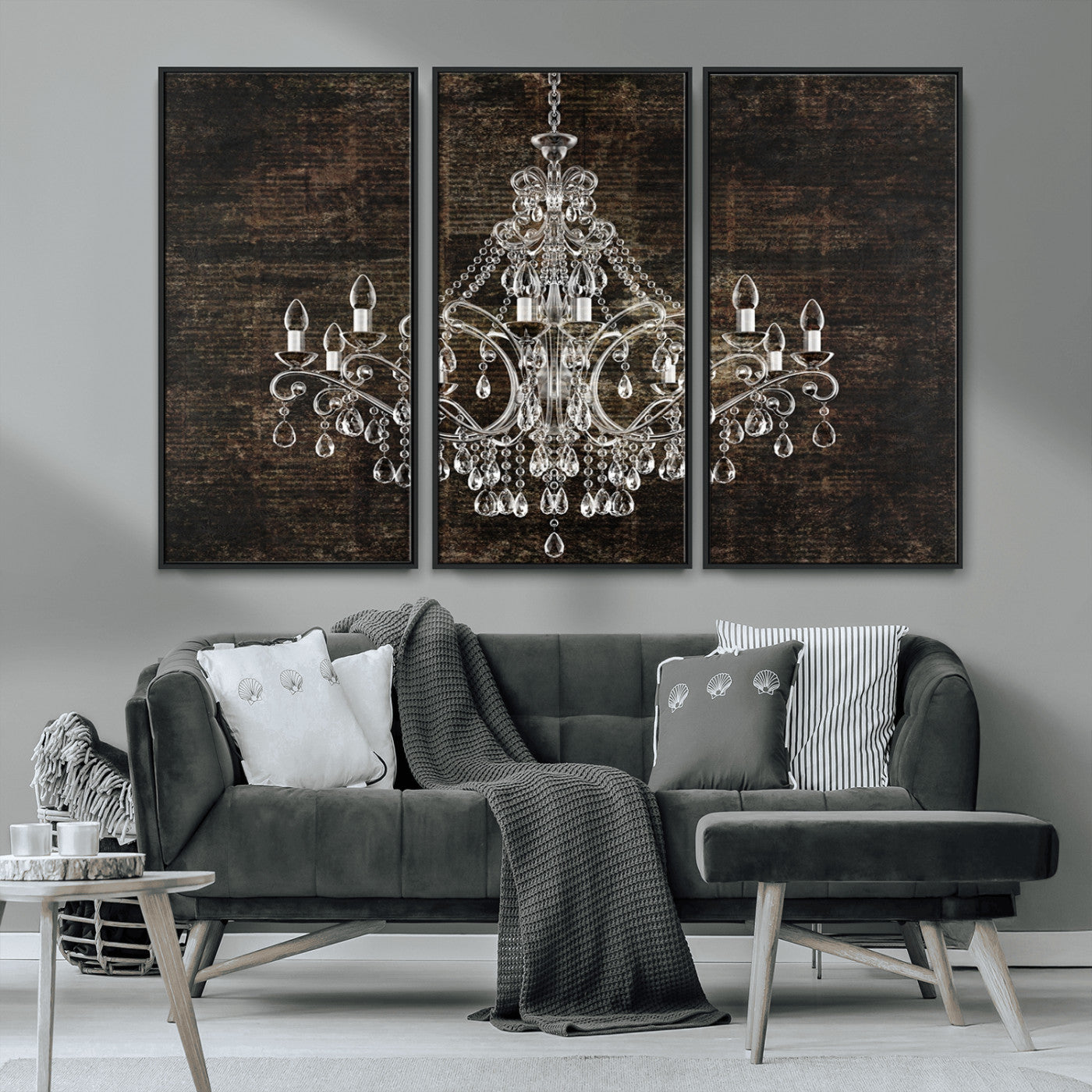 MGV-FC-48X32-3P - Rustic Chandelier Canvas Print