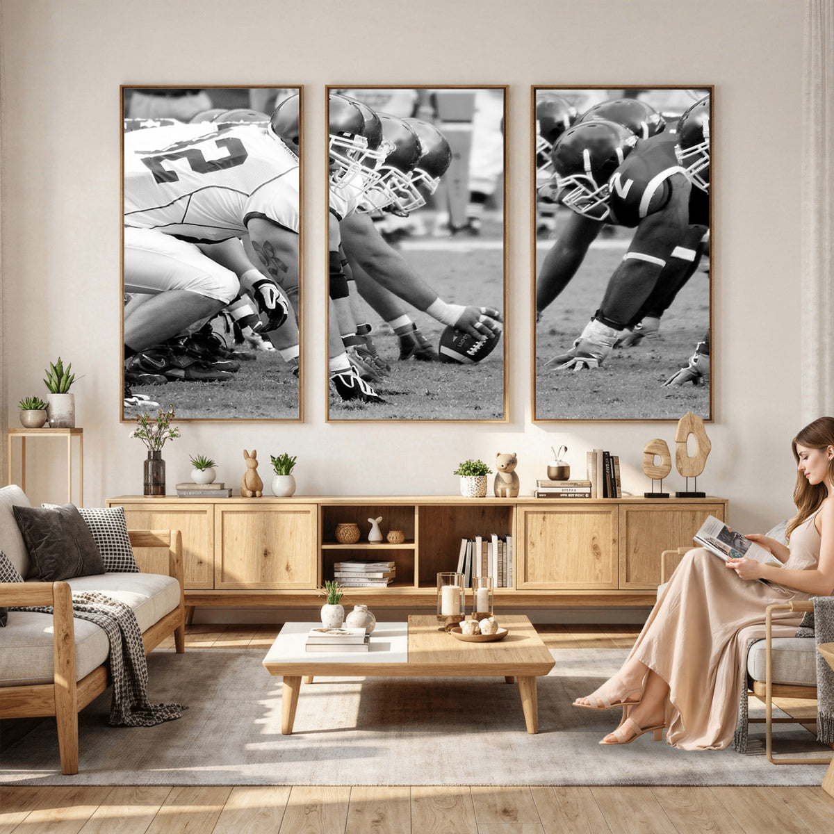 97432-MGV-CV-36X24 - American Football Player Wall Art Canvas Print