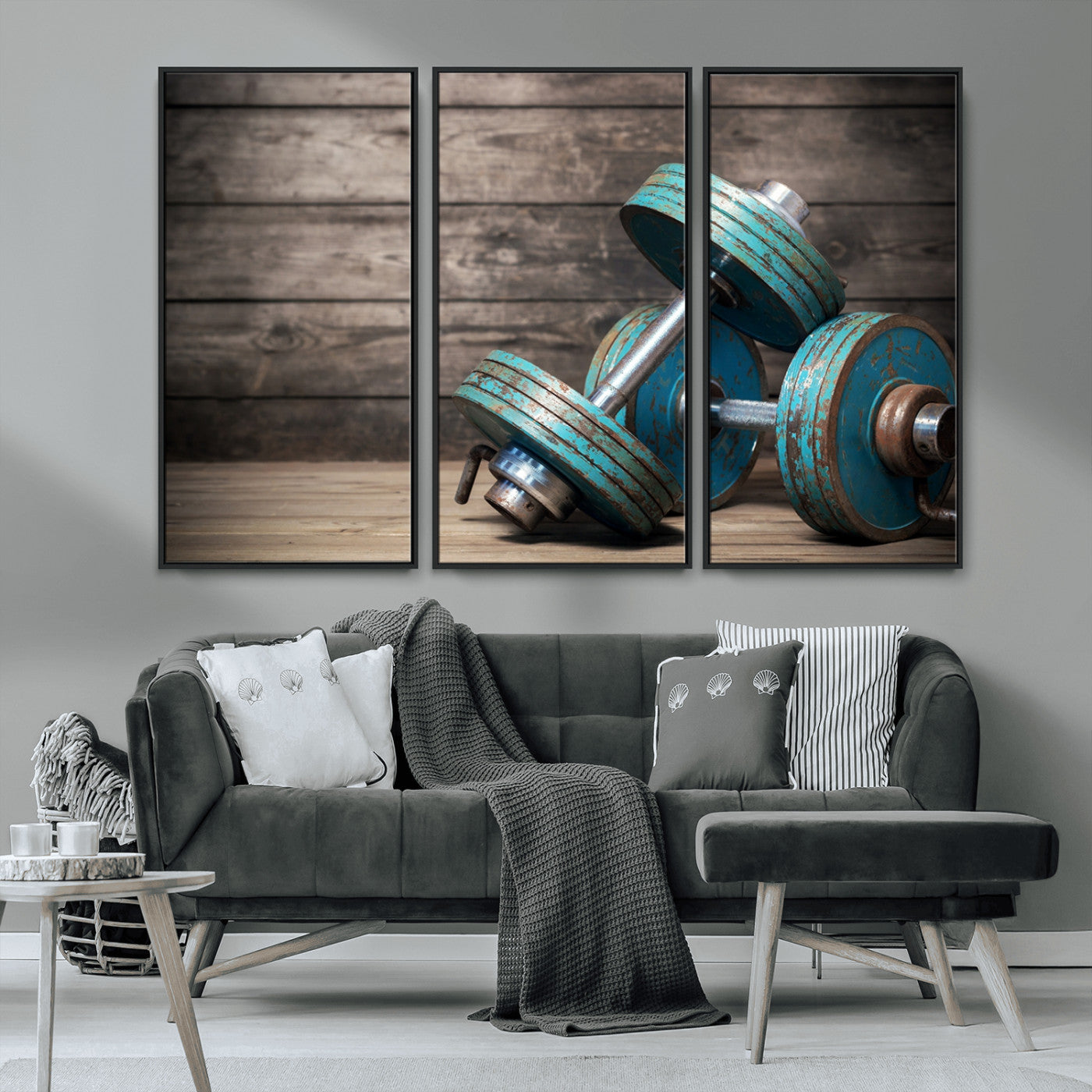 MGV-FC-48X32-3P - Dambell and Sport Wall Art Canvas Print
