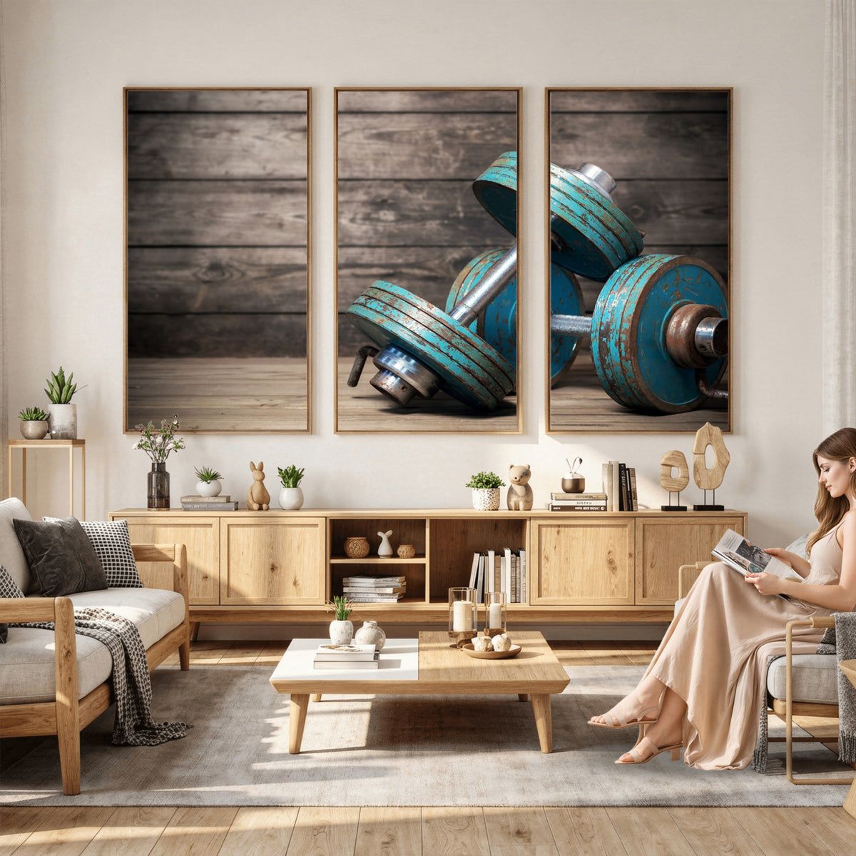 39364-MGV-CV-36X24 - Dumbbell and Sport Wall Art Canvas Print