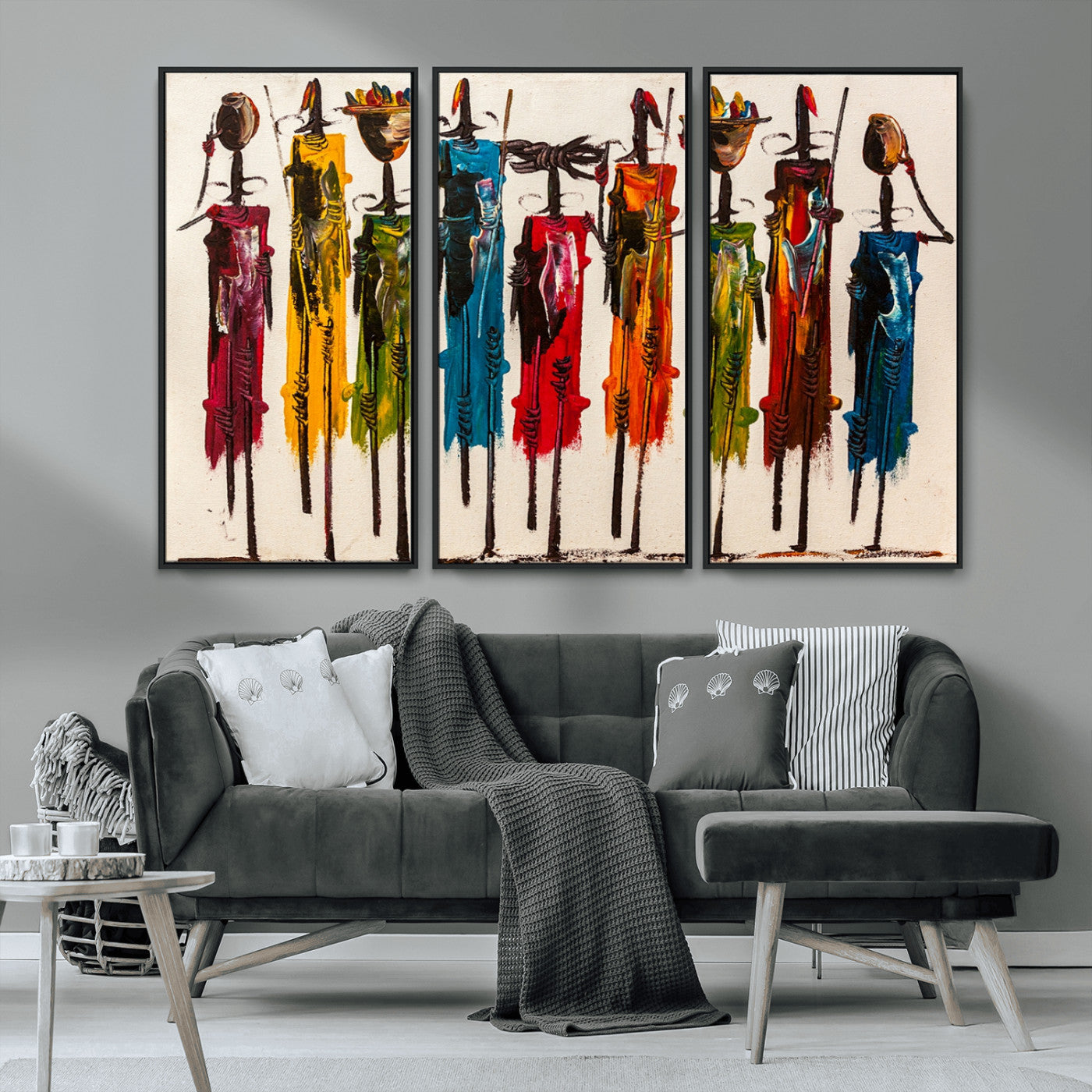 MGV-FC-48X32-3P - Abstract African Women Wall Art Canvas Print