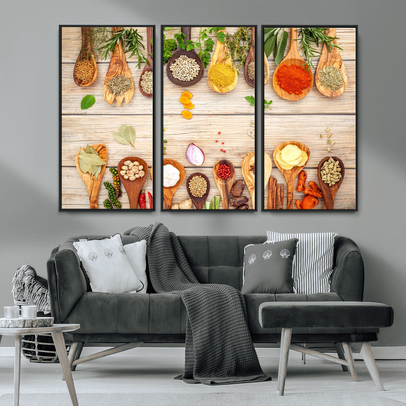 MGV-FC-48X32-3P - Kitchen Spice on the Table Wall Art, Kitchen Spice Wall Art Canvas Print