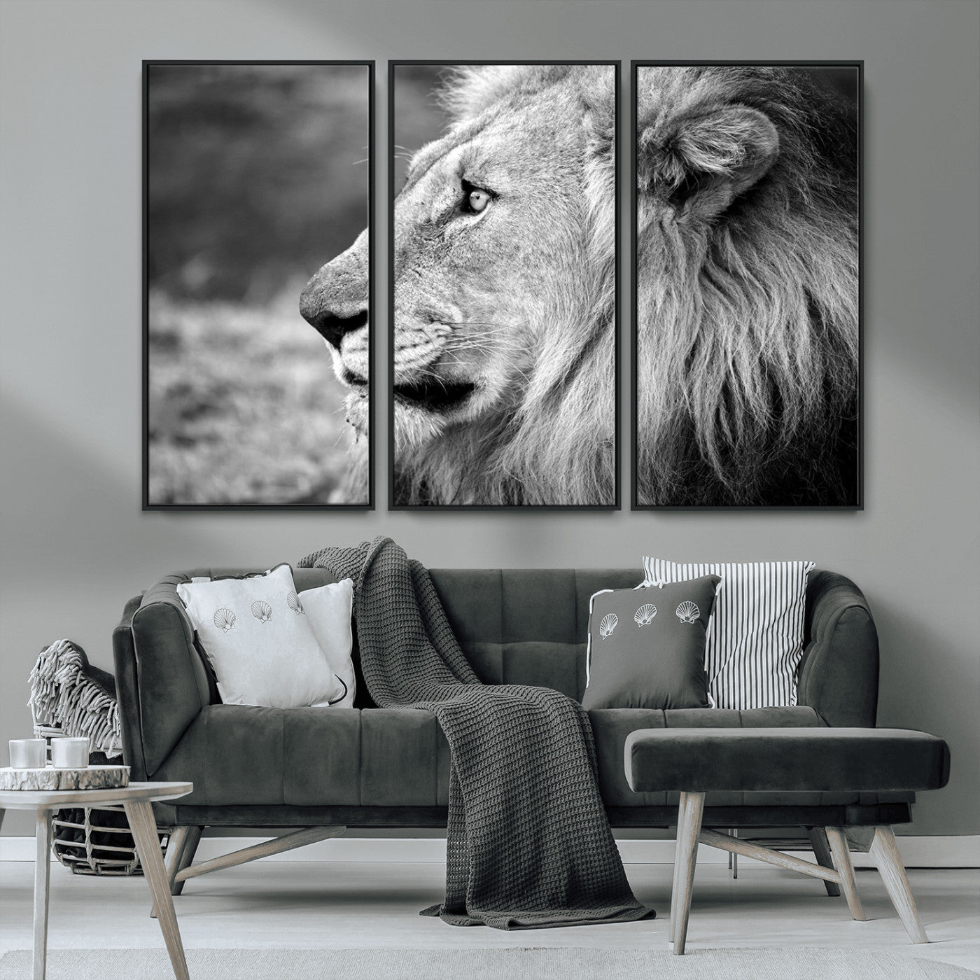 MGV-FC-48X32-3P - African Lion Wall Art Canvas Print