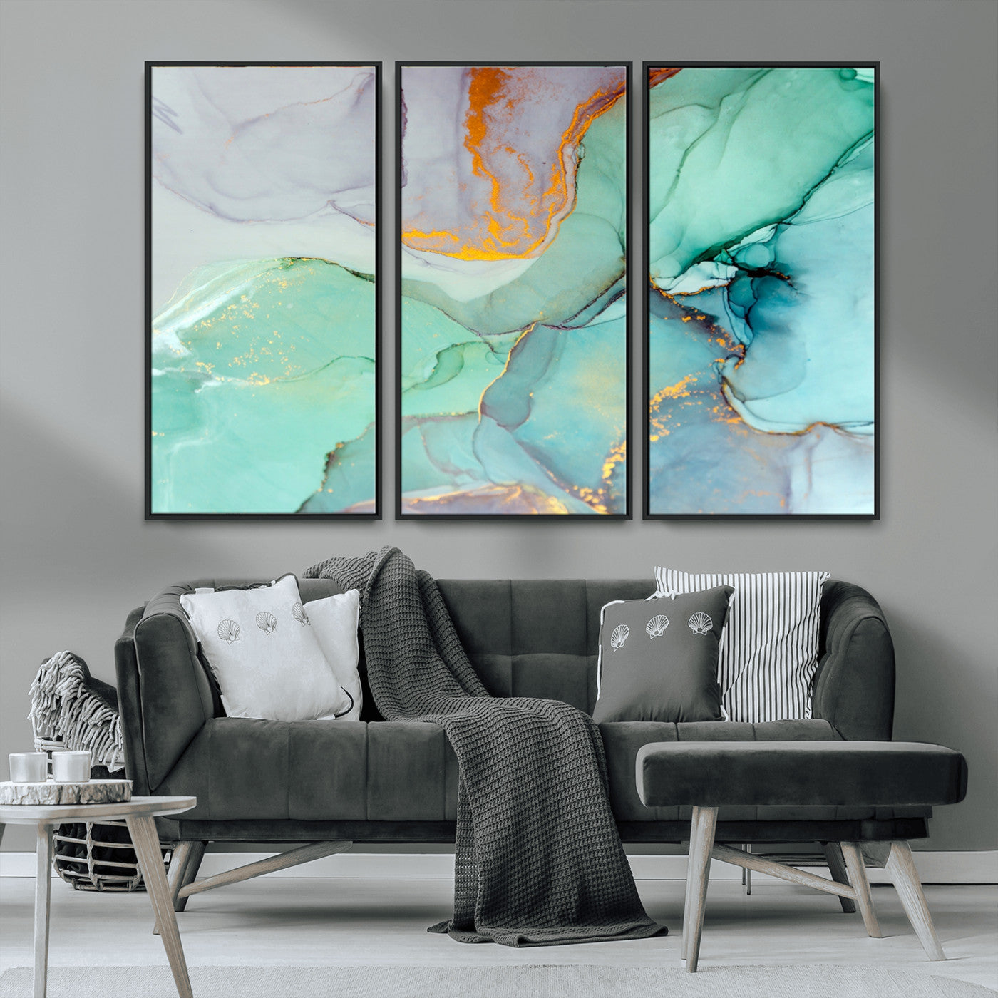 MGV-FC-48X32-3P - Colorful Marble Fluid Effect Canvas Wall Art Print