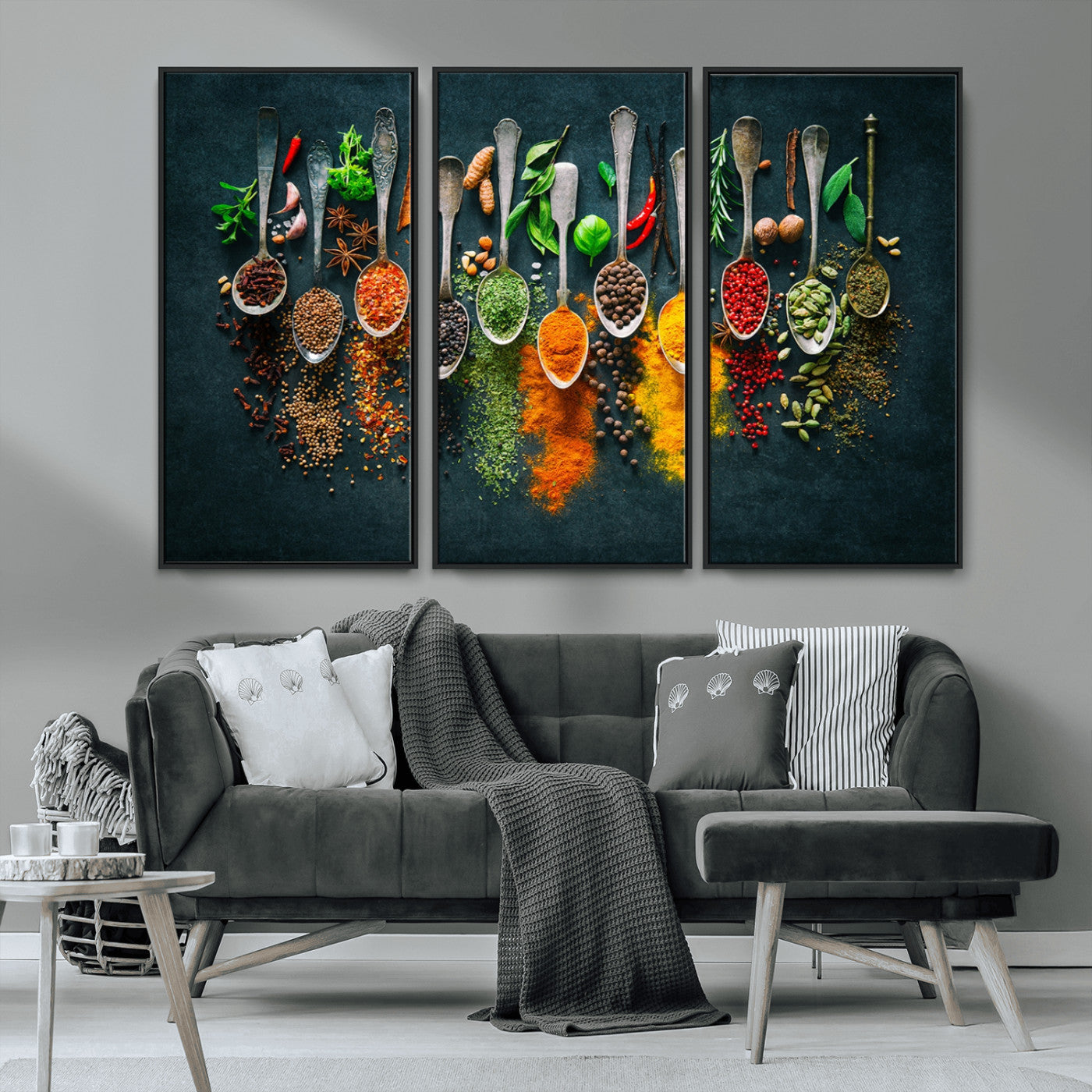 MGV-FC-48X32-3P - Herbs and Spices Kitchen Wall Art Canvas Print
