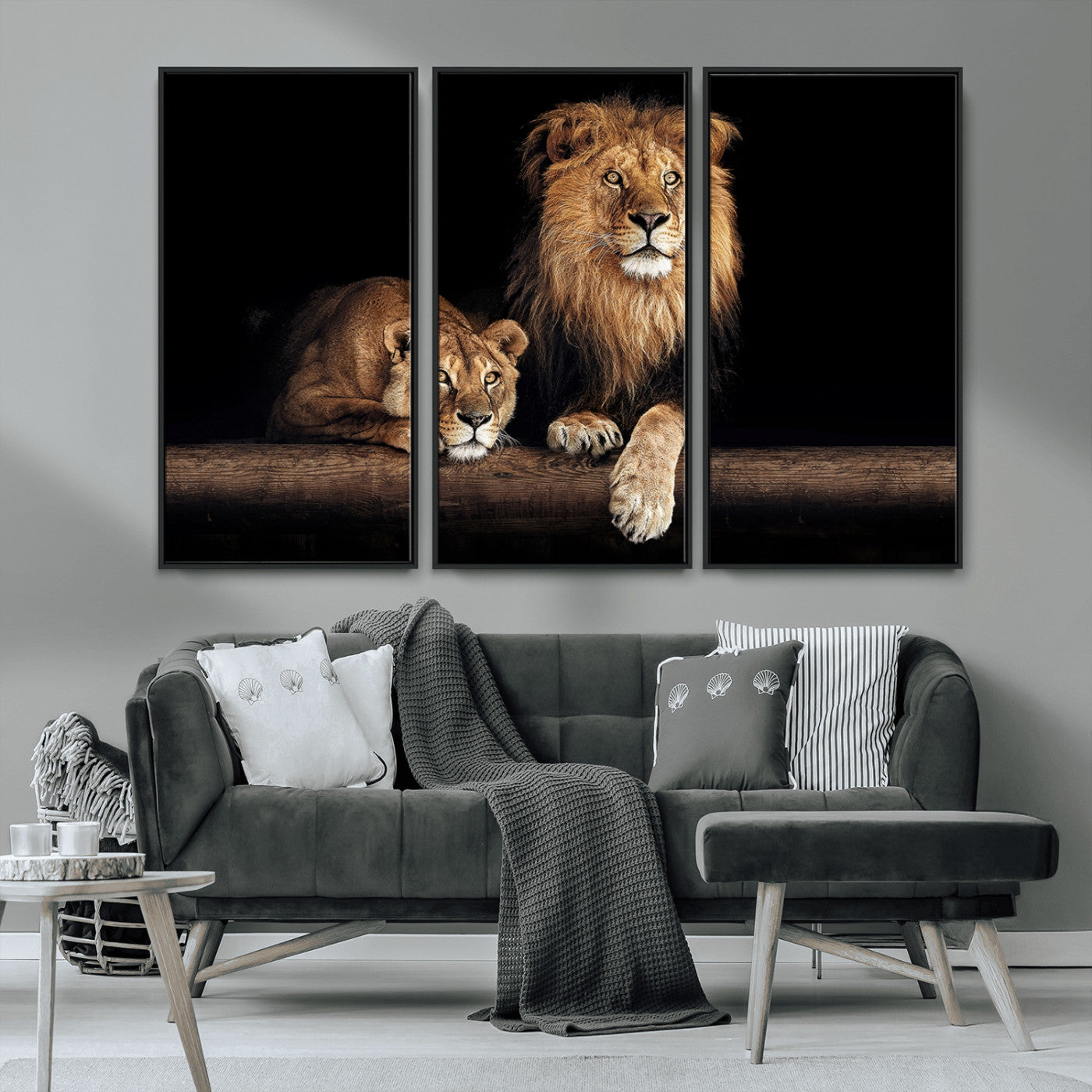 MGV-FC-48X32-3P - Lion Canvas Wall Art Animal Print