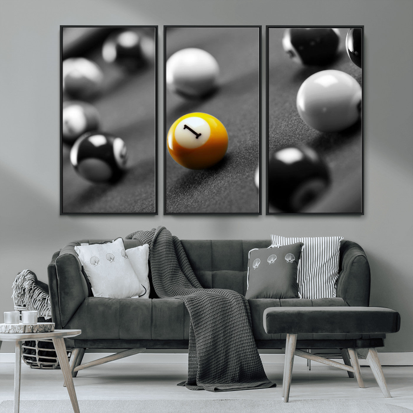 MGV-FC-48X32-3P - Wall Art Pool Table and Balls Canvas Print