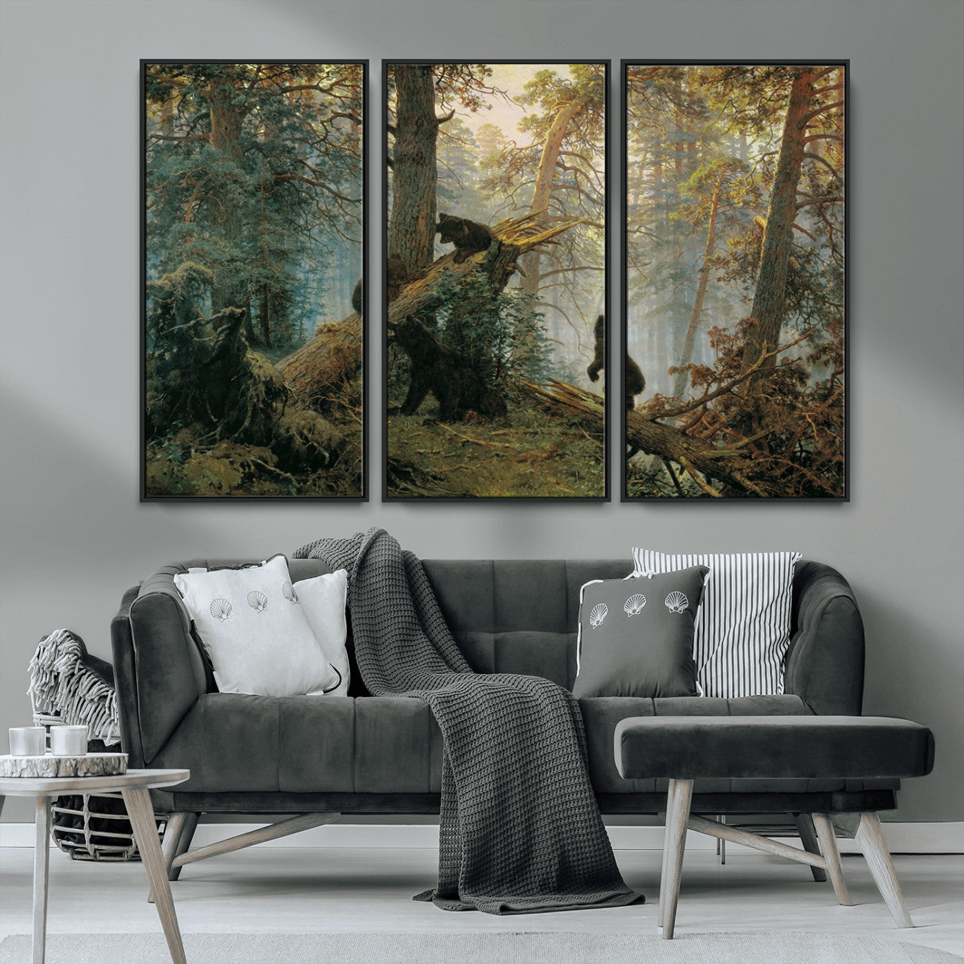MGV-FC-48X32-3P - Grizzly Bear Cubs Wall Art Canvas Print