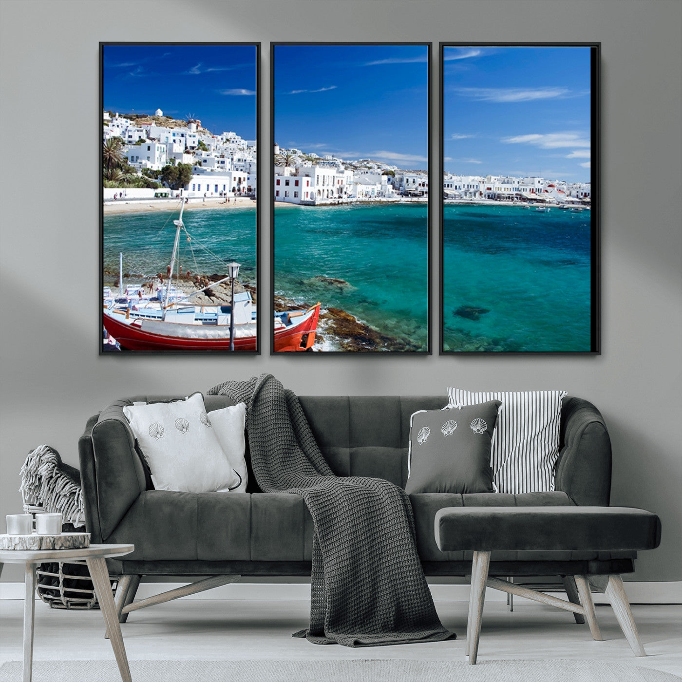 MGV-FC-48X32-3P - Santorini Wall Art Canvas Print