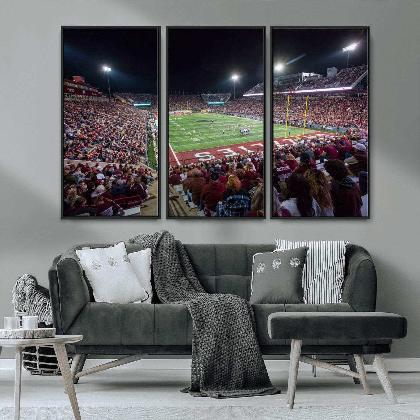 MGV-FC-48X32-3P - American Football Wall Art Canvas Print, Stadium Sport Wall Art Print
