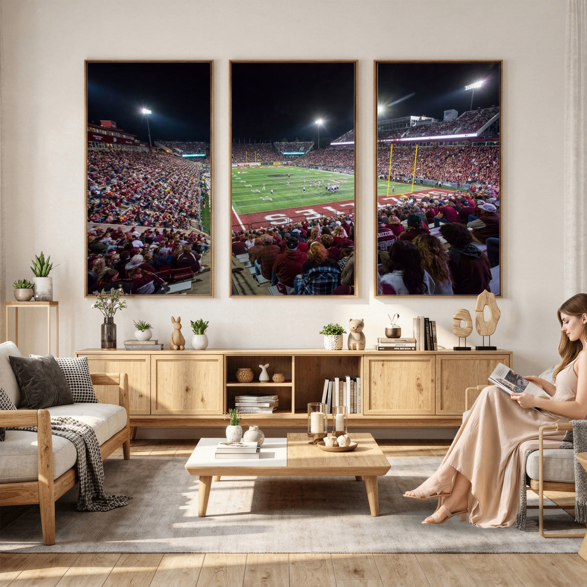 56191-MGV-CV-36X24 - Washington Grizzly Stadium American Football Wall Art Canvas Print, Sports Wall Art Print, Game Room Decor-1