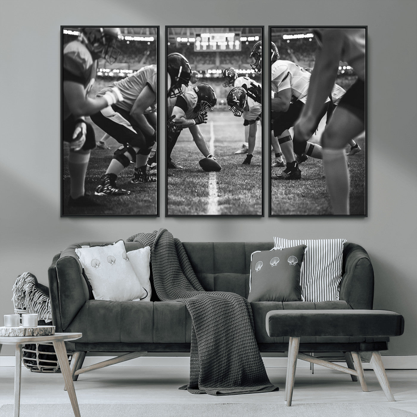 MGV-FC-48X32-3P - American Football Wall Art Canvas Print, Stadium Sport Wall Art Print