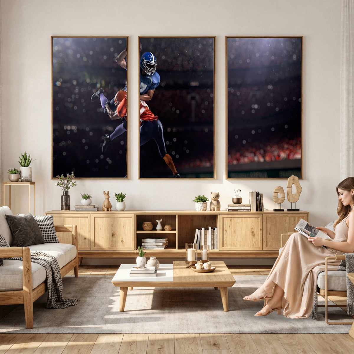 68009-MGV-CV-36X24 - American Football Wall Art Canvas Print, Stadium Sport Wall Art Print