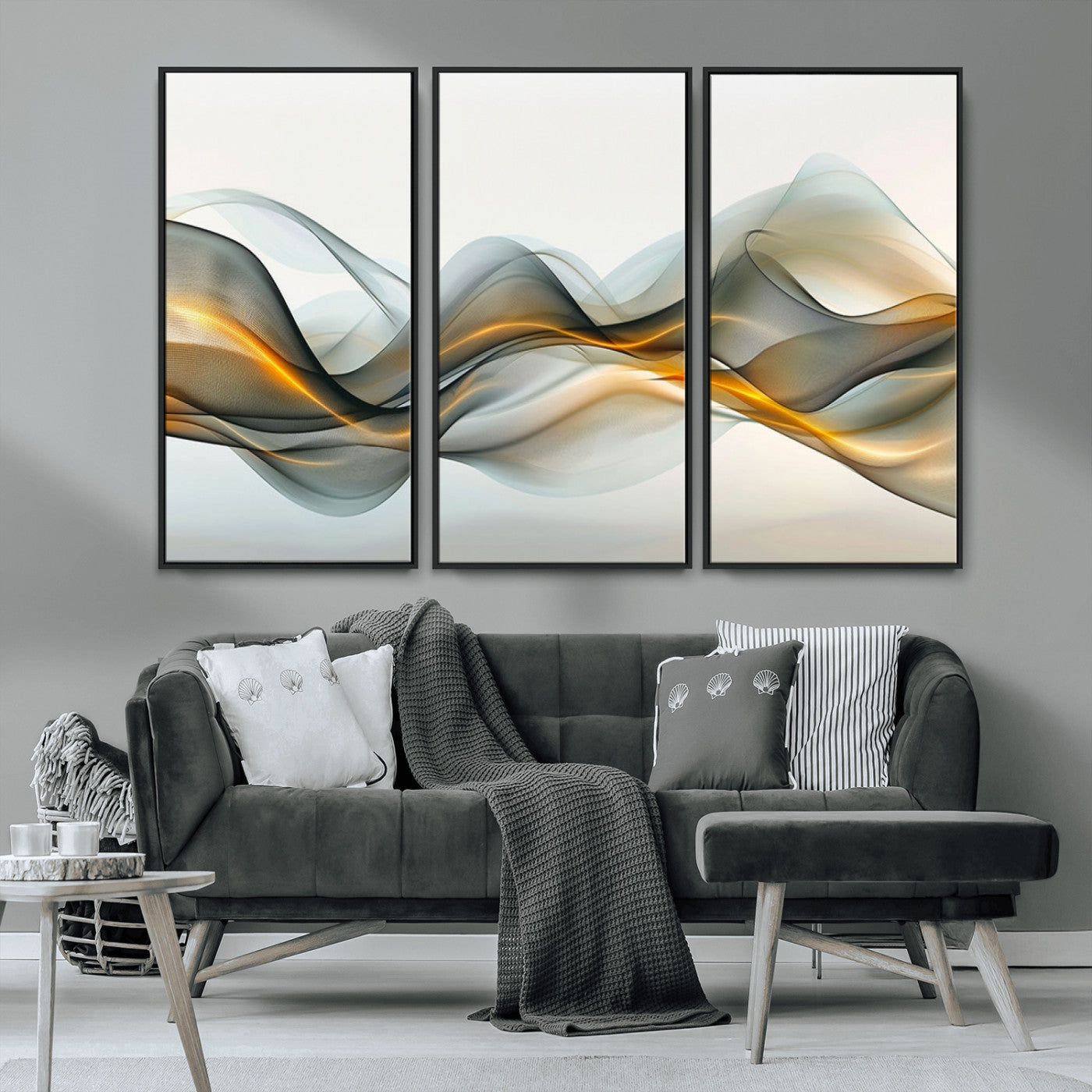 -Abstract Wave Canvas Wall Art – Fluid Contemporary Elegance in Motion – Ready to Hang