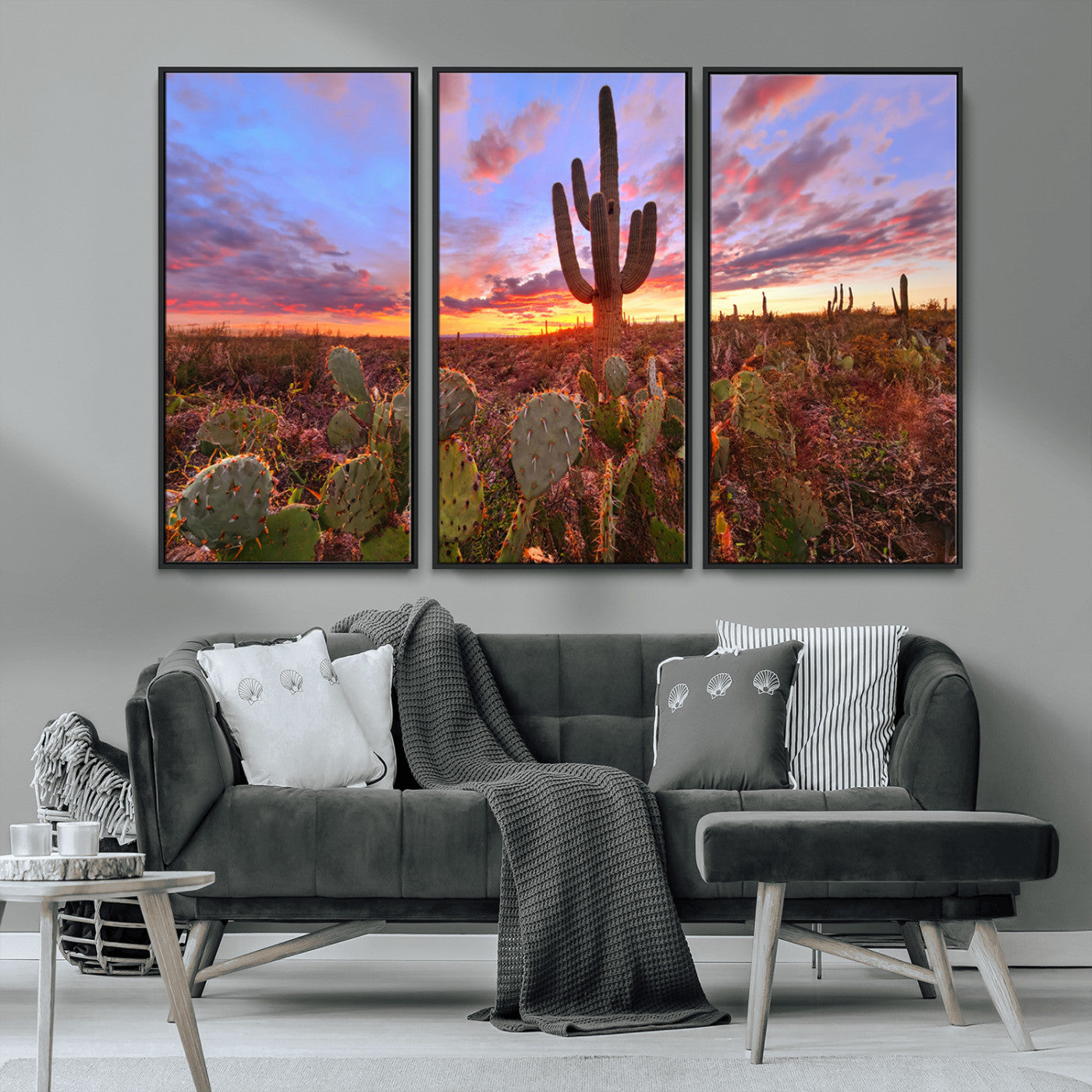 MGV-FC-48X32-3P - Arizona Desert Sunset Wall Art Canvas Print